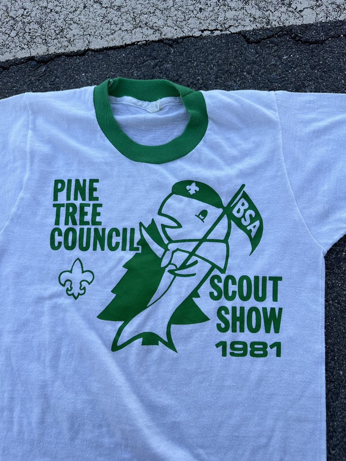 Vintage Vintage 80s Pine Tree Council Boy Scout Graphic Ringer Tee Size US XS / EU 42 / 0 - 2 Thumbnail
