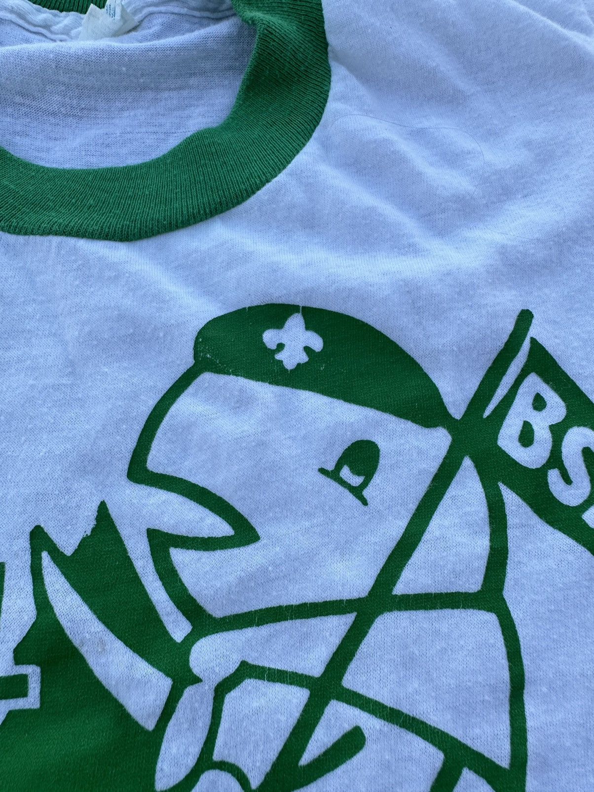 Vintage Vintage 80s Pine Tree Council Boy Scout Graphic Ringer Tee Size US XS / EU 42 / 0 - 3 Thumbnail
