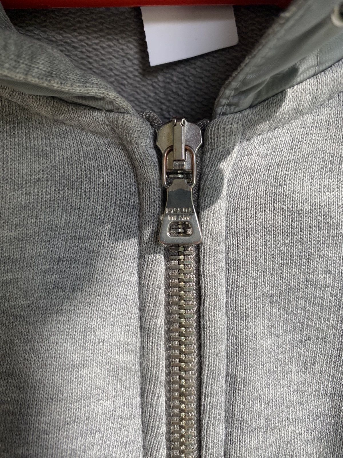 Prada Prada Red Tab Zip Up Hoodie With Nylon Hoodie Size US L / EU 52-54 / 3 - 5 Thumbnail
