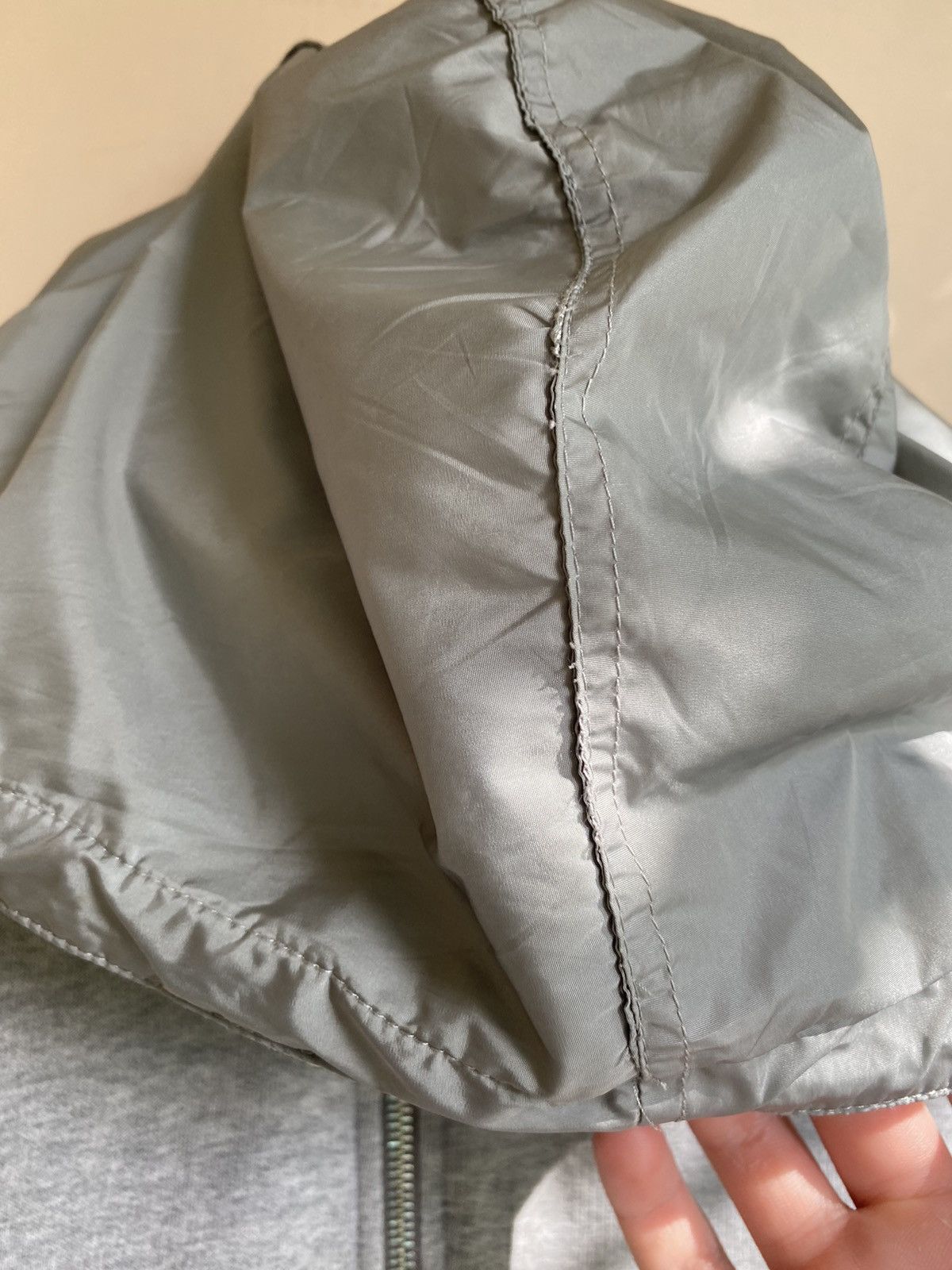 Prada Prada Red Tab Zip Up Hoodie With Nylon Hoodie Size US L / EU 52-54 / 3 - 6 Thumbnail