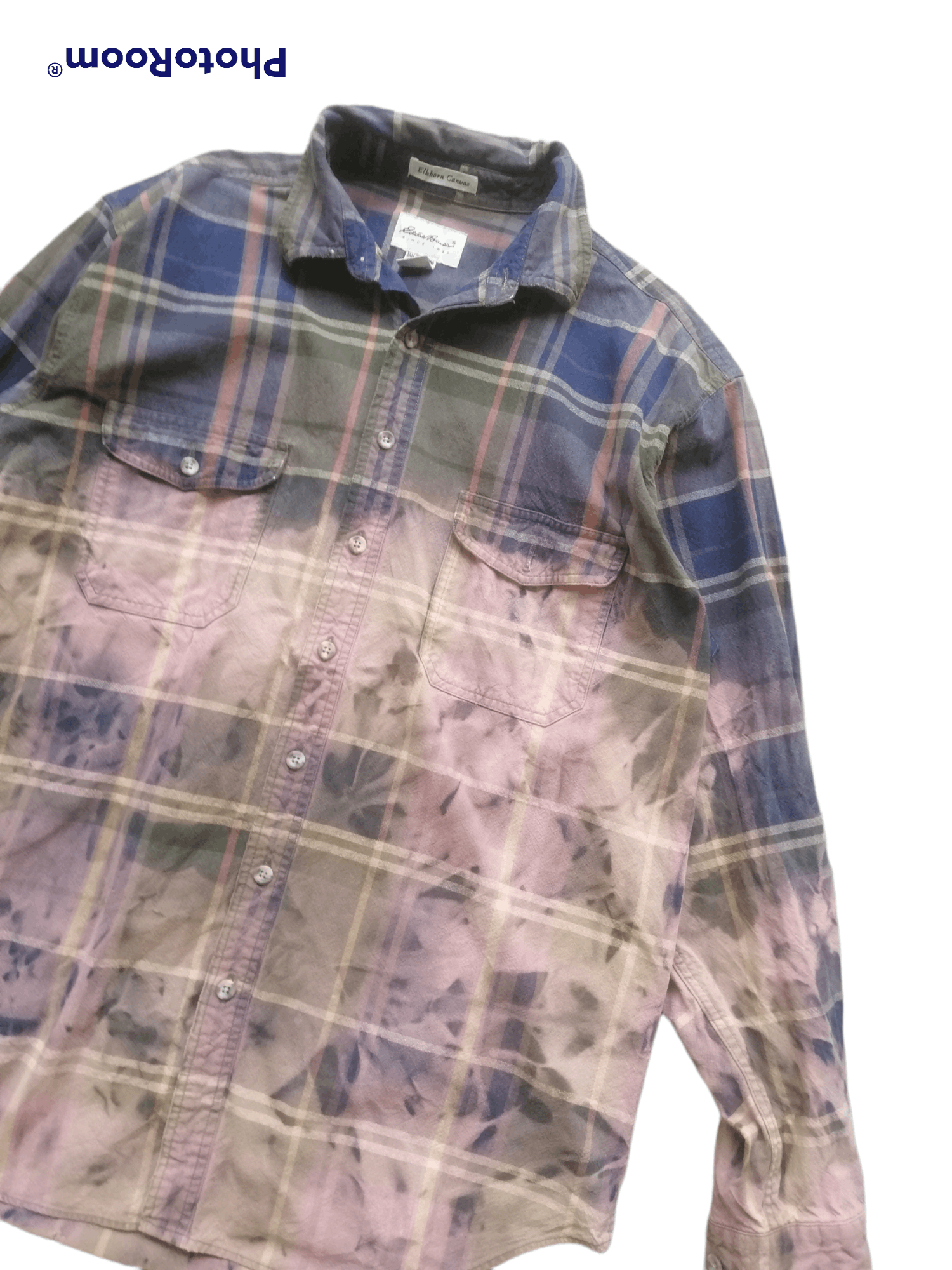 Flannel Eddie Bower Flannel Bleach Distressed Shirt Size US XL / EU 56 / 4 - 2 Thumbnail