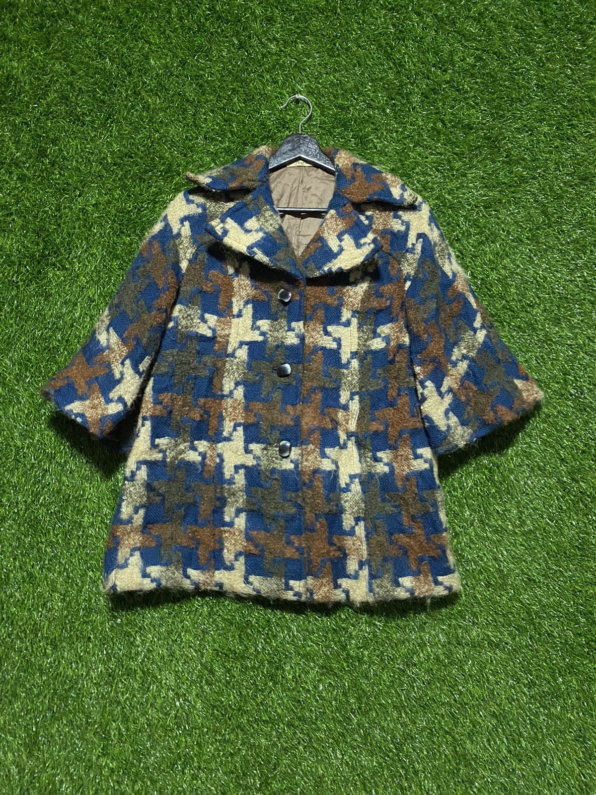 image of Vintage Folk Fluer Atilier Autum Winter Coat in Patchworks, Men's (Size Medium)