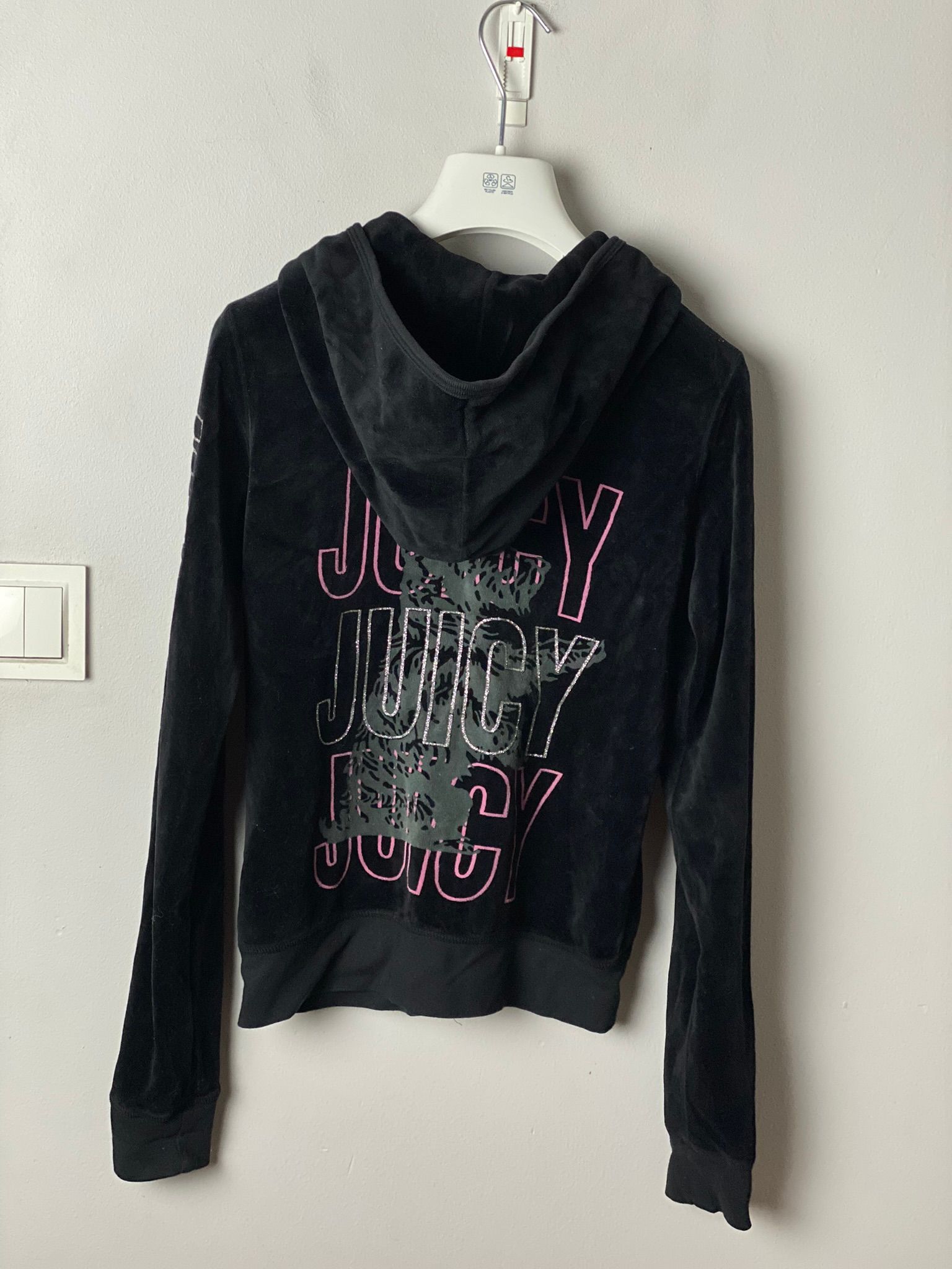 Vintage Juicy Couture vintage zip-up hoodie big back logo velvet | Grailed