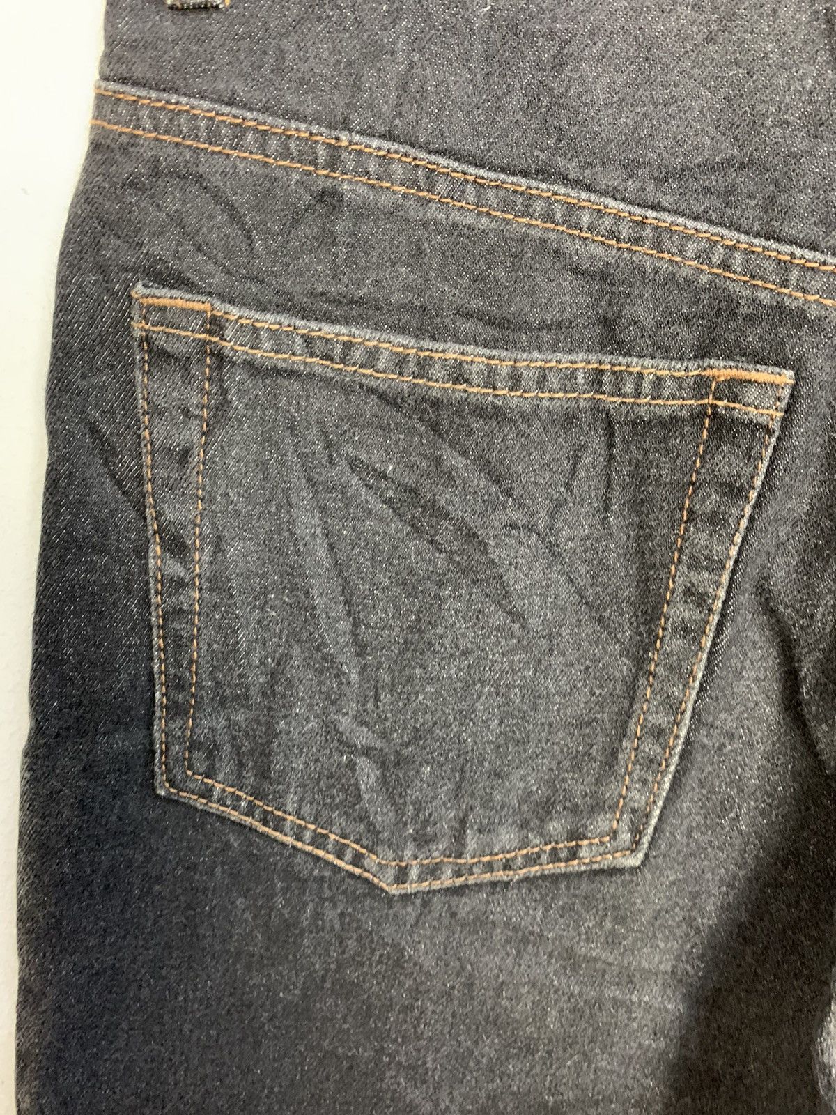 Japanese Brand 90s Kansai Yamamoto 02 Black Tapered Denim Jeans Size 25" / US 0 / IT 36 - 6 Thumbnail