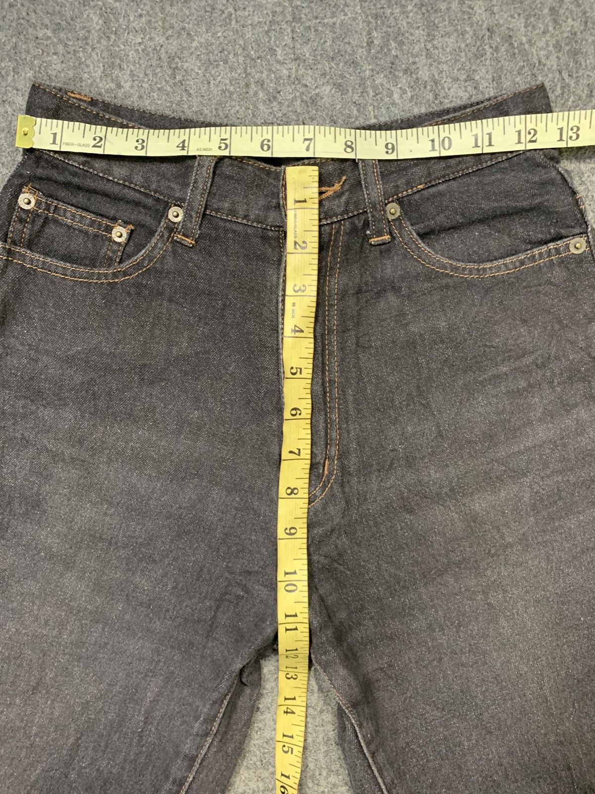 Japanese Brand 90s Kansai Yamamoto 02 Black Tapered Denim Jeans Size 25" / US 0 / IT 36 - 8 Thumbnail