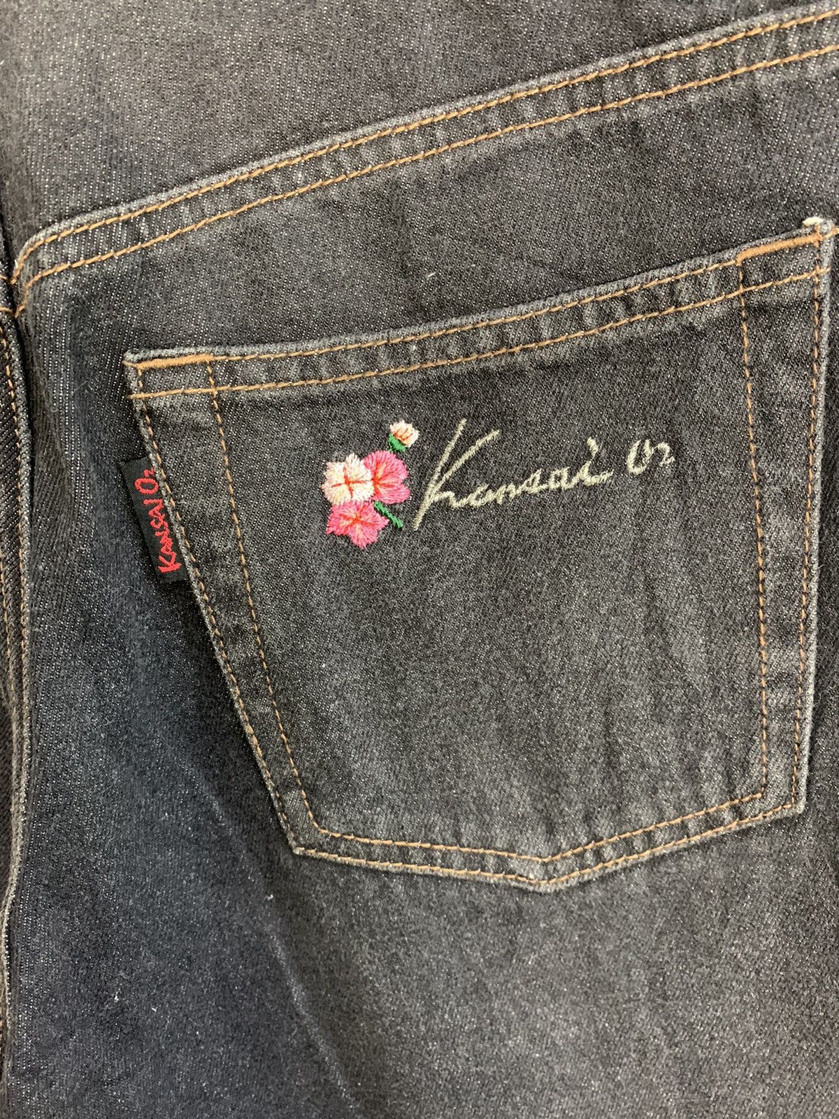 Japanese Brand 90s Kansai Yamamoto 02 Black Tapered Denim Jeans Size 25" / US 0 / IT 36 - 5 Thumbnail