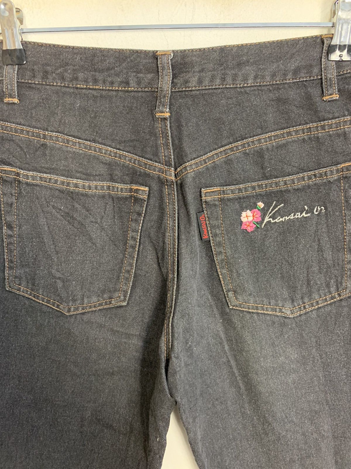 Japanese Brand 90s Kansai Yamamoto 02 Black Tapered Denim Jeans Size 25" / US 0 / IT 36 - 3 Thumbnail