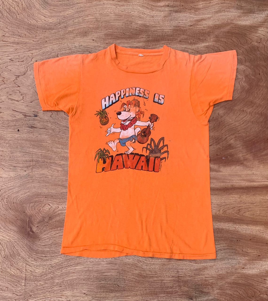 Image of Hawaiian Shirt x Vintage Tee D 37 Hawaii in Orange, Men's (Size Small)