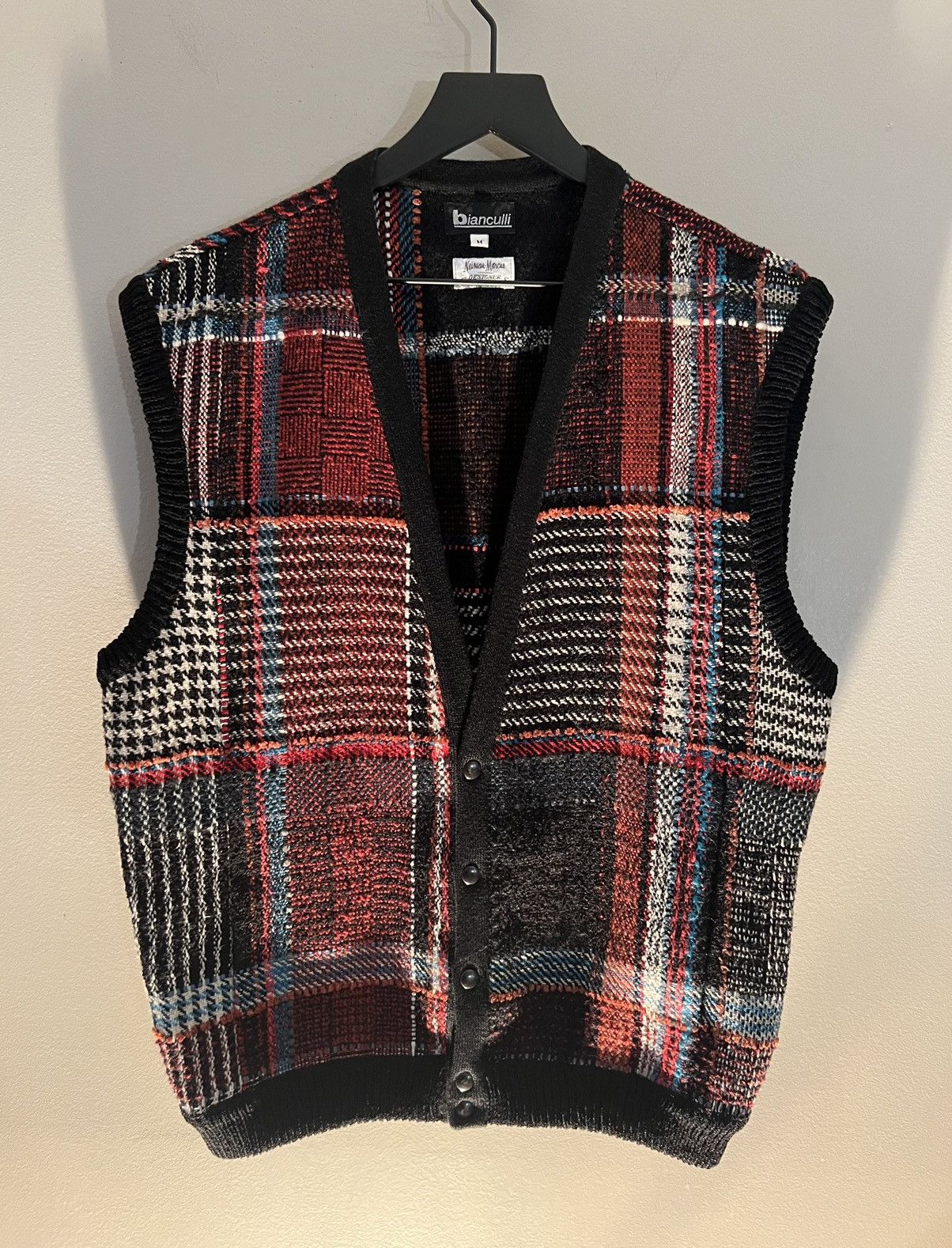 Designer × Neiman Marcus × Vintage Rare Bianculli Wool Knitted Vest Size US M / EU 48-50 / 2 - 7 Thumbnail