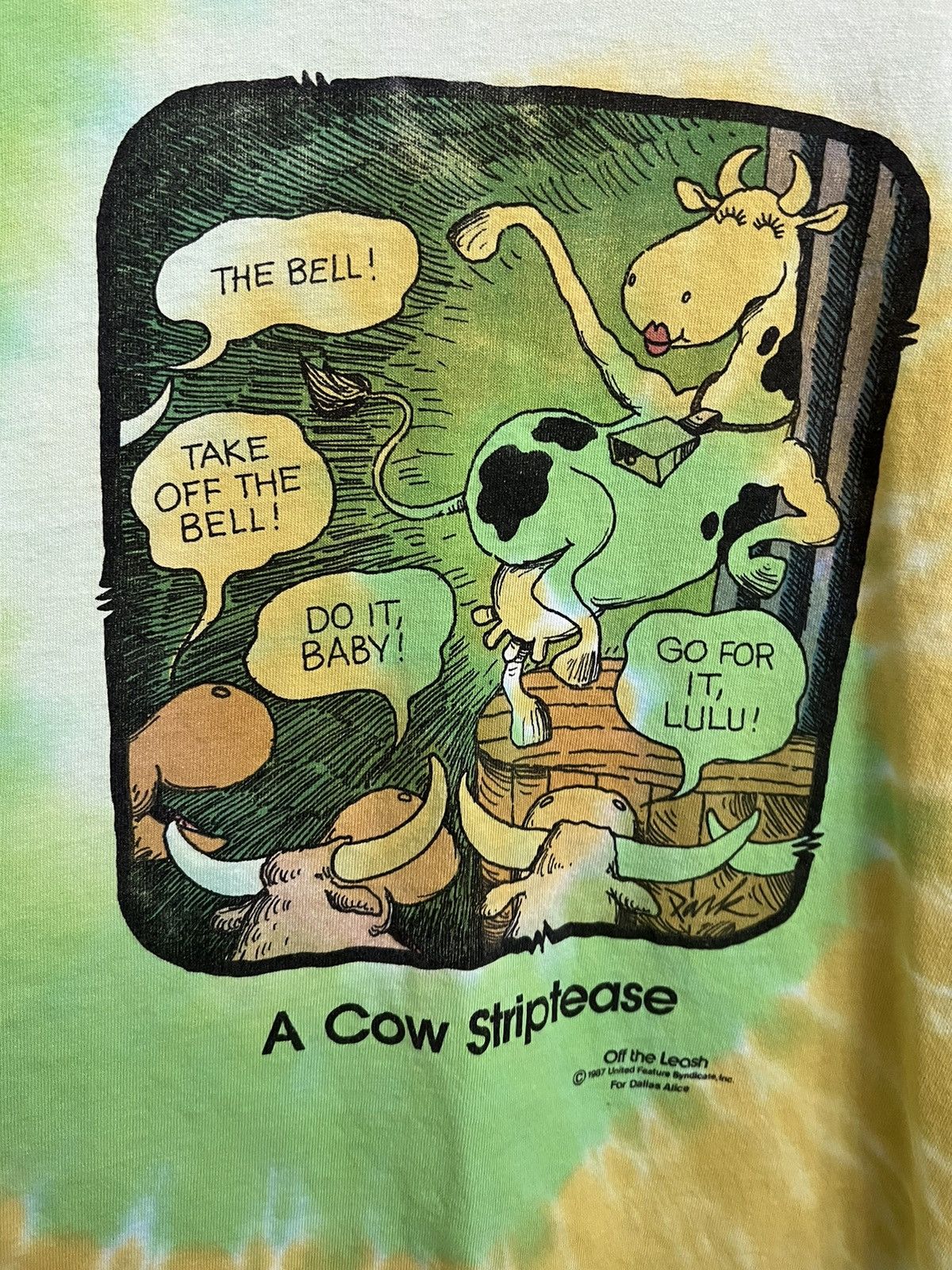 Vintage Off the leash cow strip tease tie dye shirt Size US XL / EU 56 / 4 - 3 Thumbnail