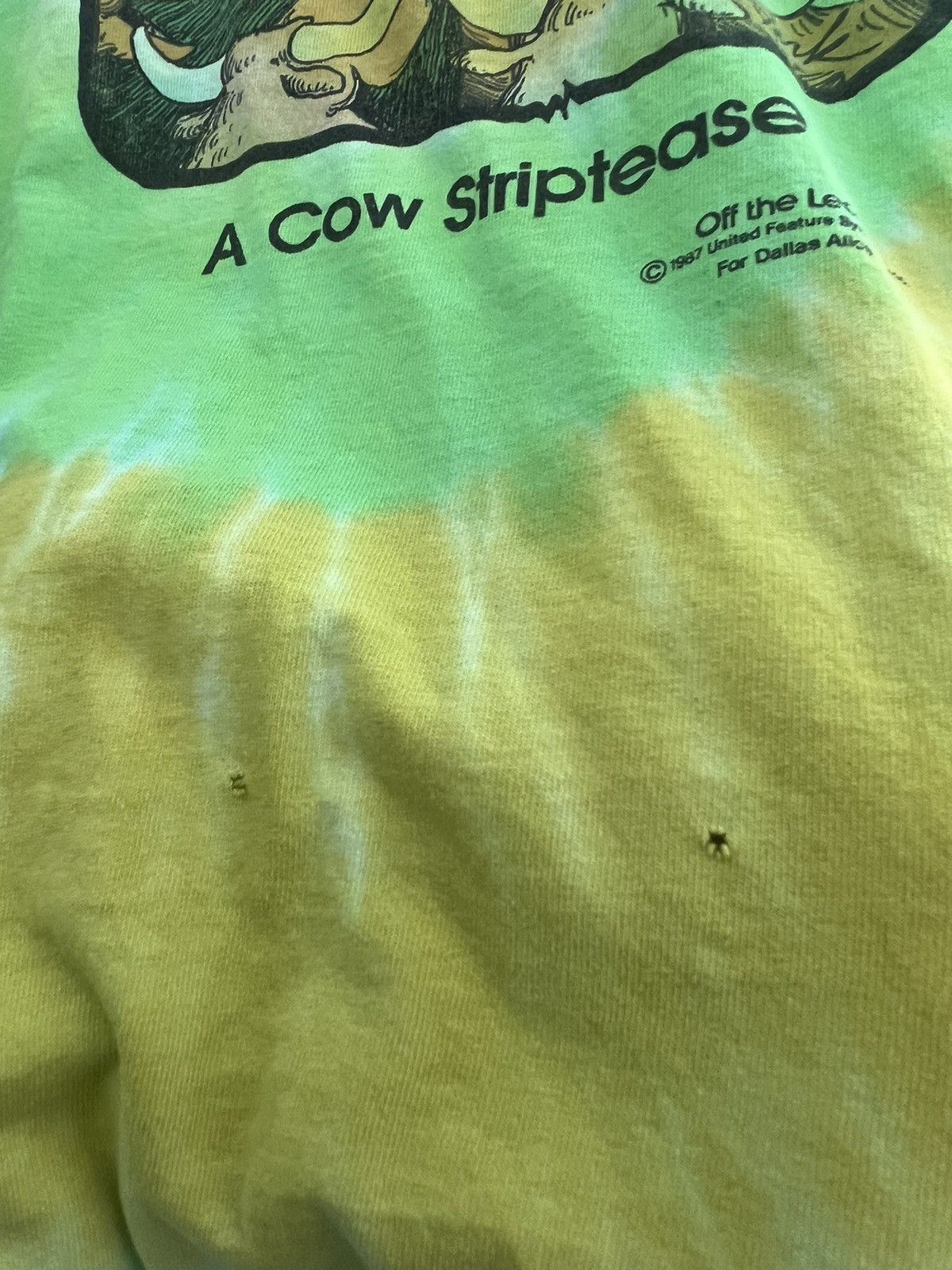 Vintage Off the leash cow strip tease tie dye shirt Size US XL / EU 56 / 4 - 5 Thumbnail