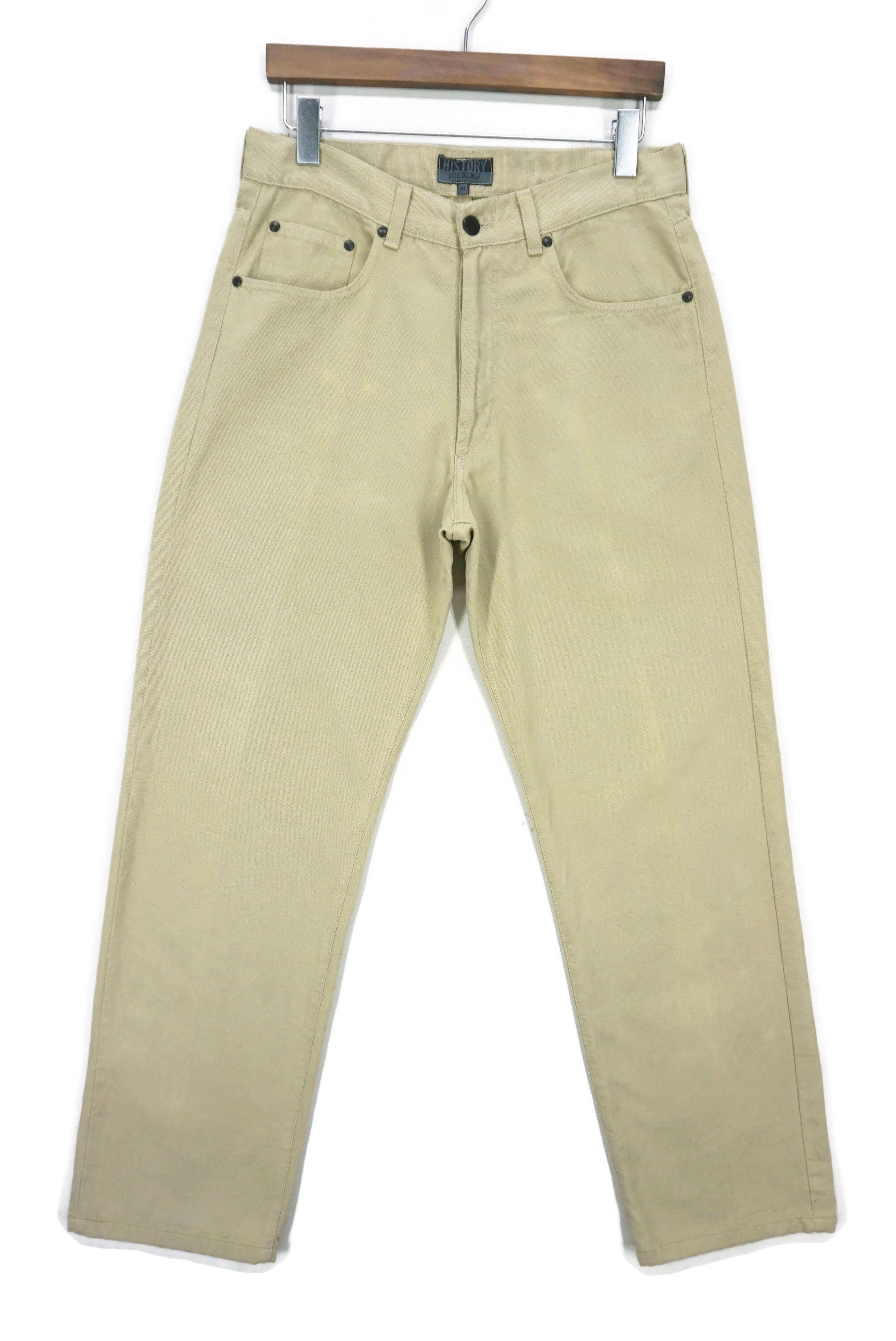 image of Iceberg Button Fly Casual Jeans Straight Leg Pants Made In Italy in Beige, Men's (Size 31)