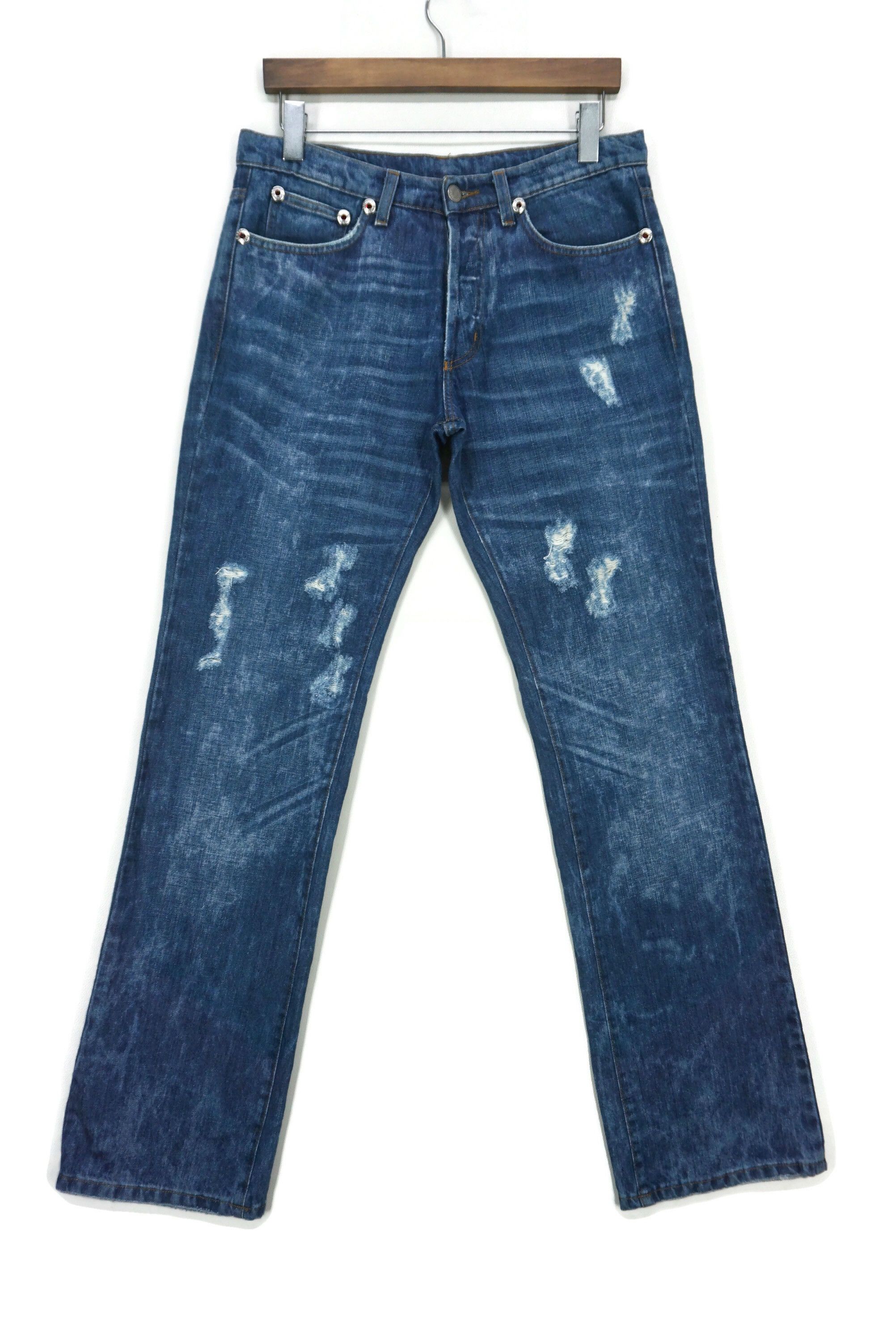 Image of Ice B By Iceberg Distressed Jeans Pants Made In Italy in Blue, Men's (Size 30)