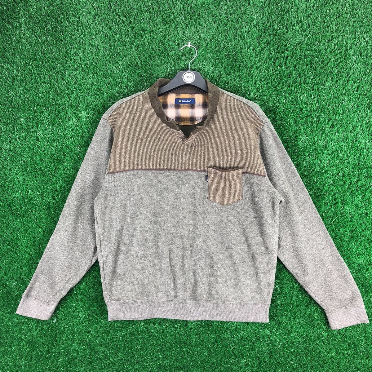 Golden Bear Vintage Knit Sweater V Neck Single Pocket by Golden Bear Size US L / EU 52-54 / 3 - 1 Thumbnail
