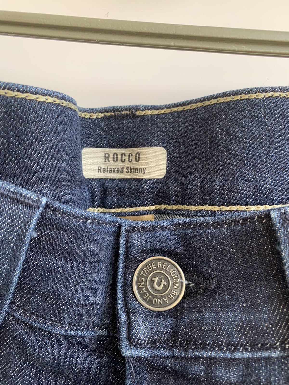 True Religion True Religion Rocco Dark Blue Denim Relaxed Skinny Jeans Size US 33 - 6 Thumbnail