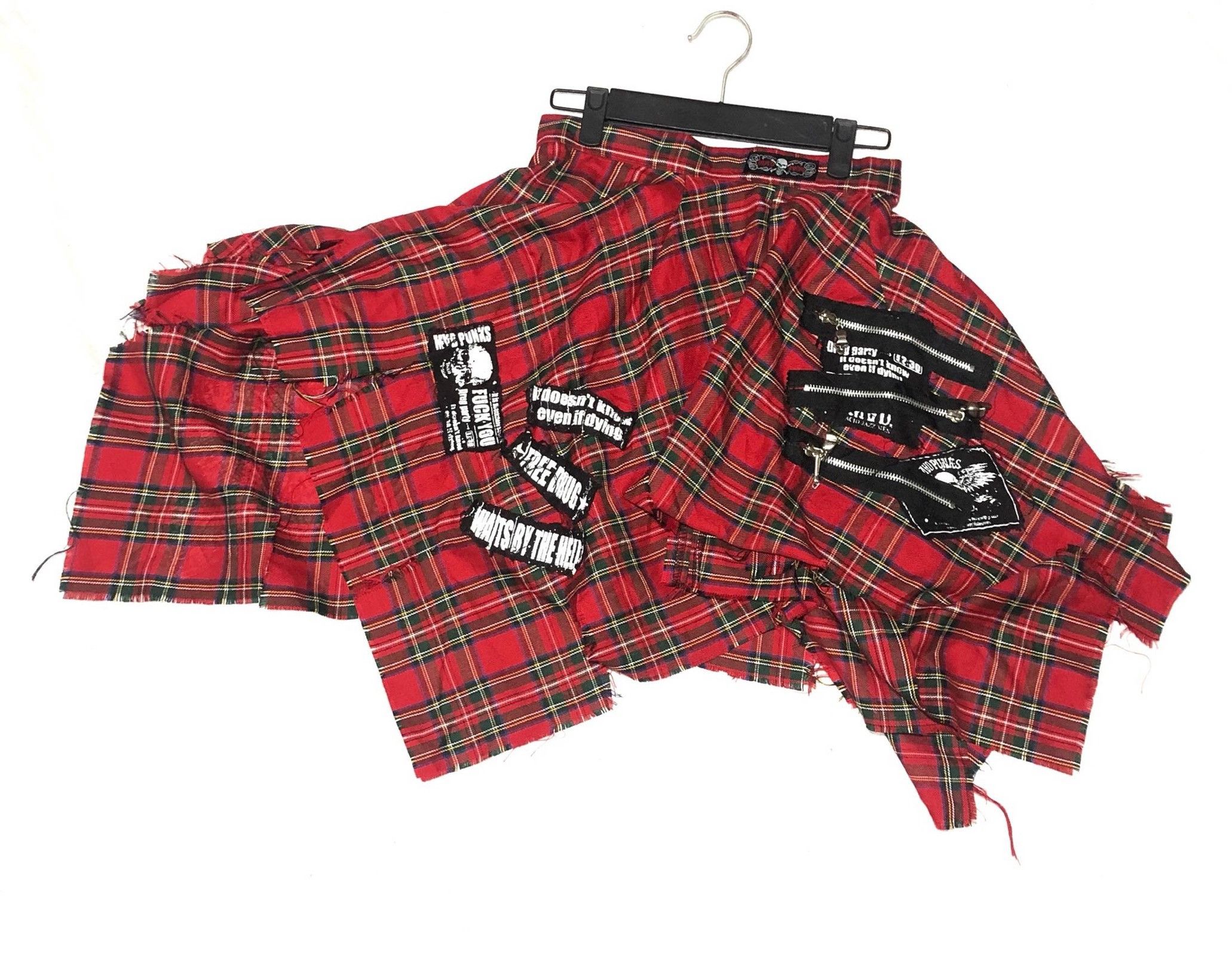 Seditionaries Mad Punk Bondage Red Tartan Punker Skirt Size 26" / US 2 / IT 38 - 4 Thumbnail