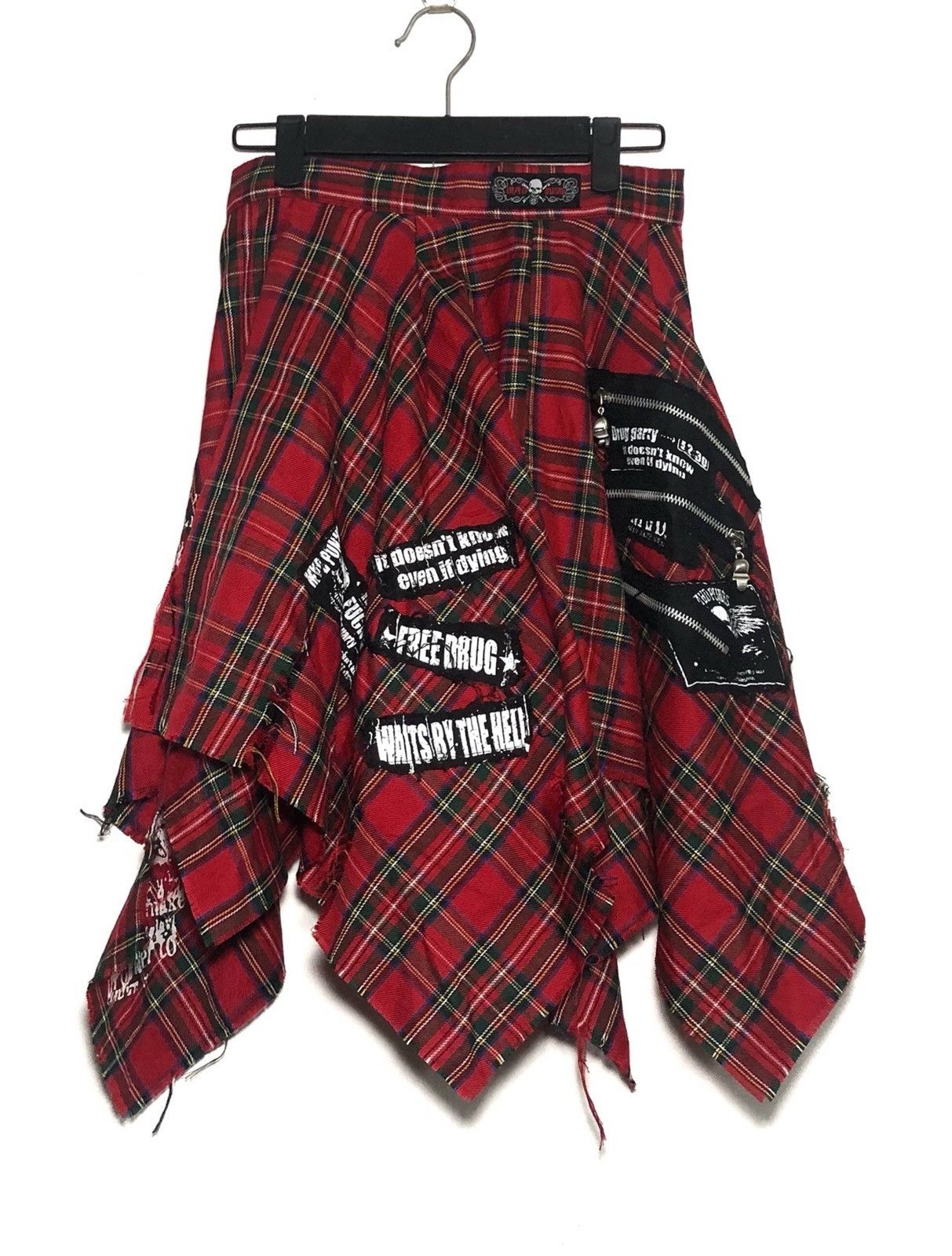 Seditionaries Mad Punk Bondage Red Tartan Punker Skirt Size 26" / US 2 / IT 38 - 6 Thumbnail