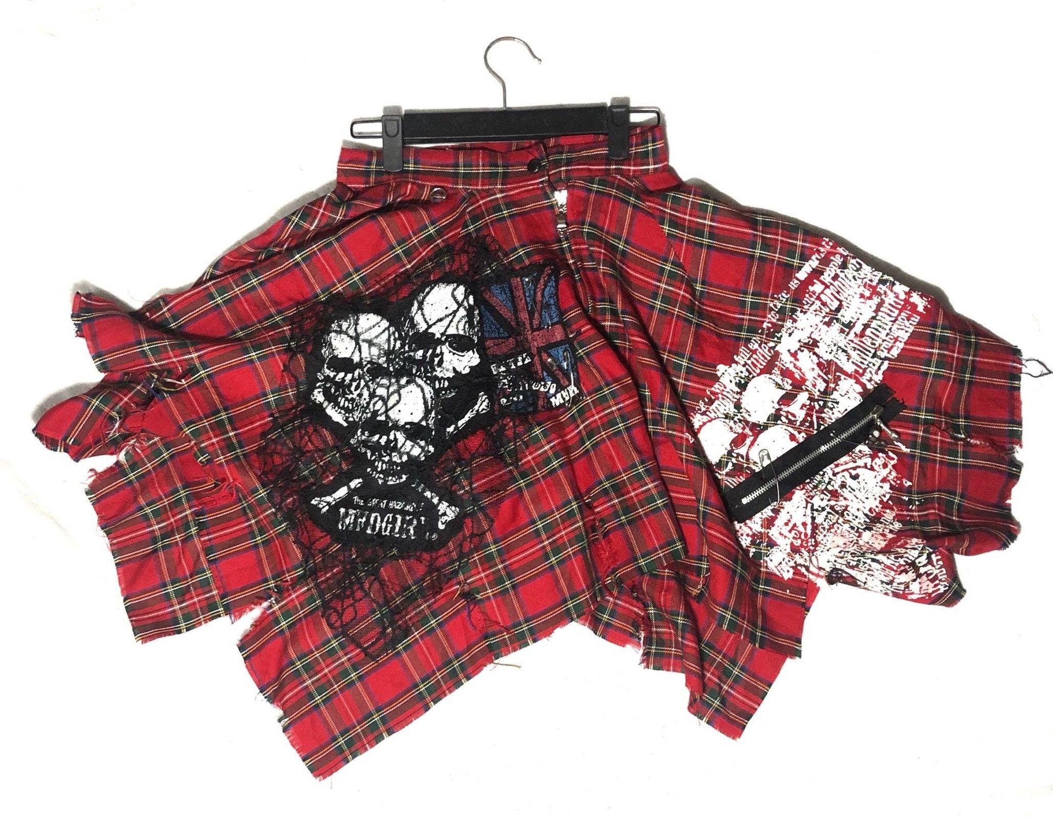 Seditionaries Mad Punk Bondage Red Tartan Punker Skirt Size 26" / US 2 / IT 38 - 2 Thumbnail