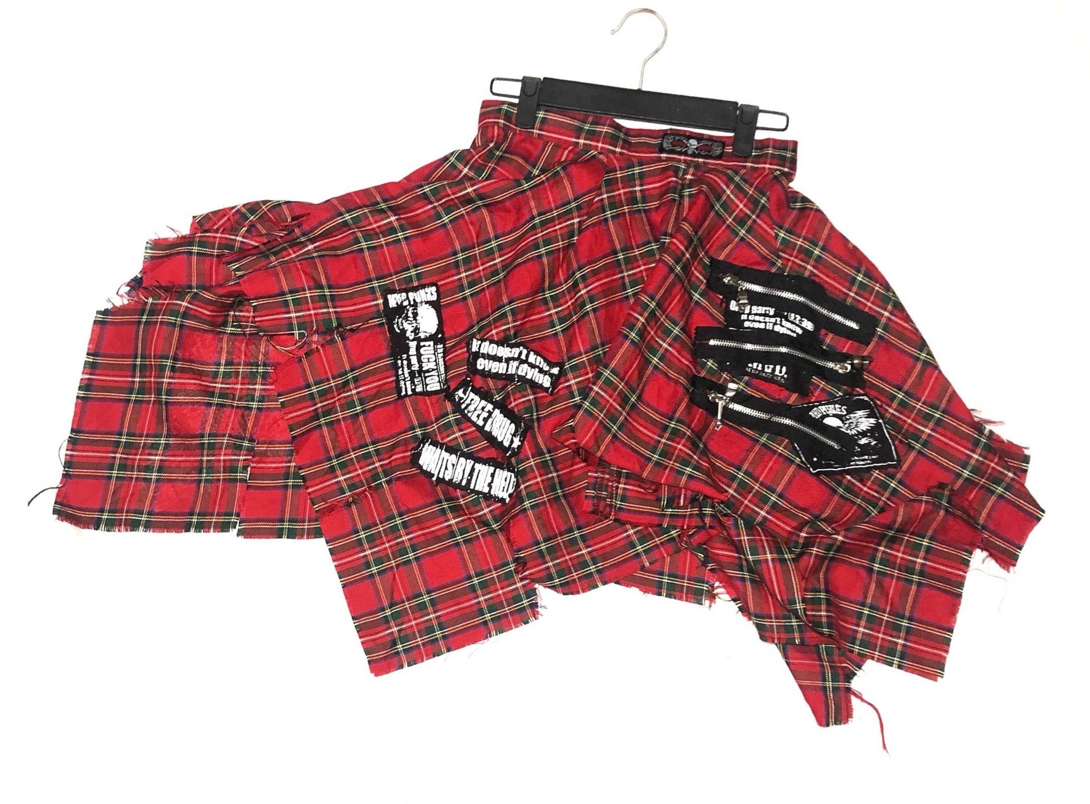 Seditionaries Mad Punk Bondage Red Tartan Punker Skirt Size 26" / US 2 / IT 38 - 3 Thumbnail