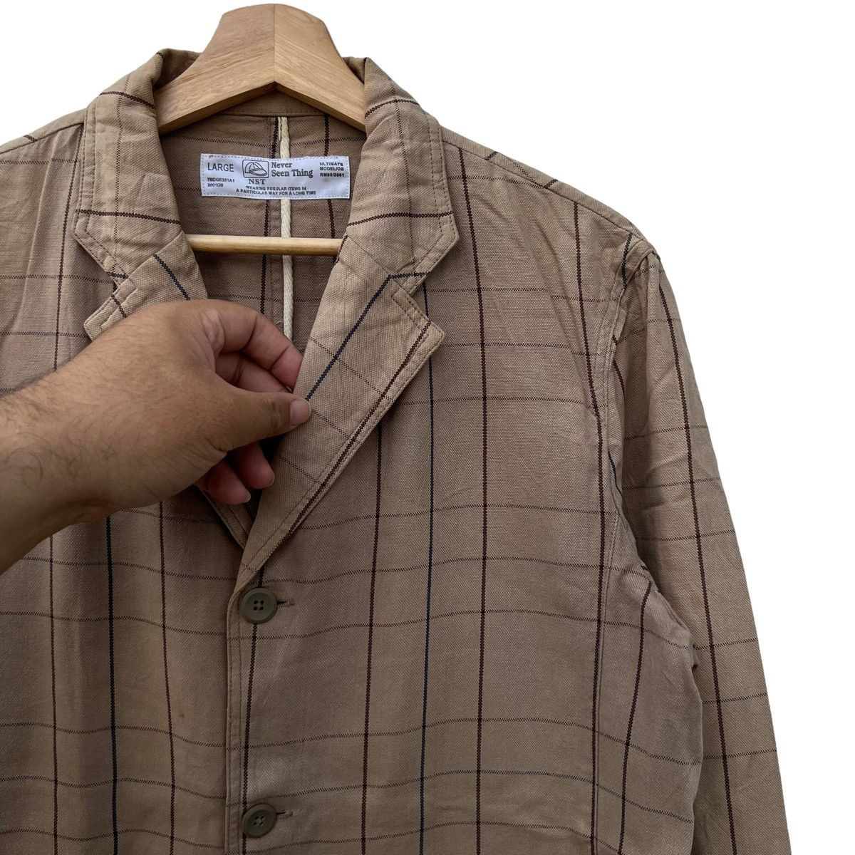Japanese Brand VINTAGE STRIPED HIKORY CHORE JACKET NST INSPIRE ISSEY MIYAKE Size US M / EU 48-50 / 2 - 5 Thumbnail