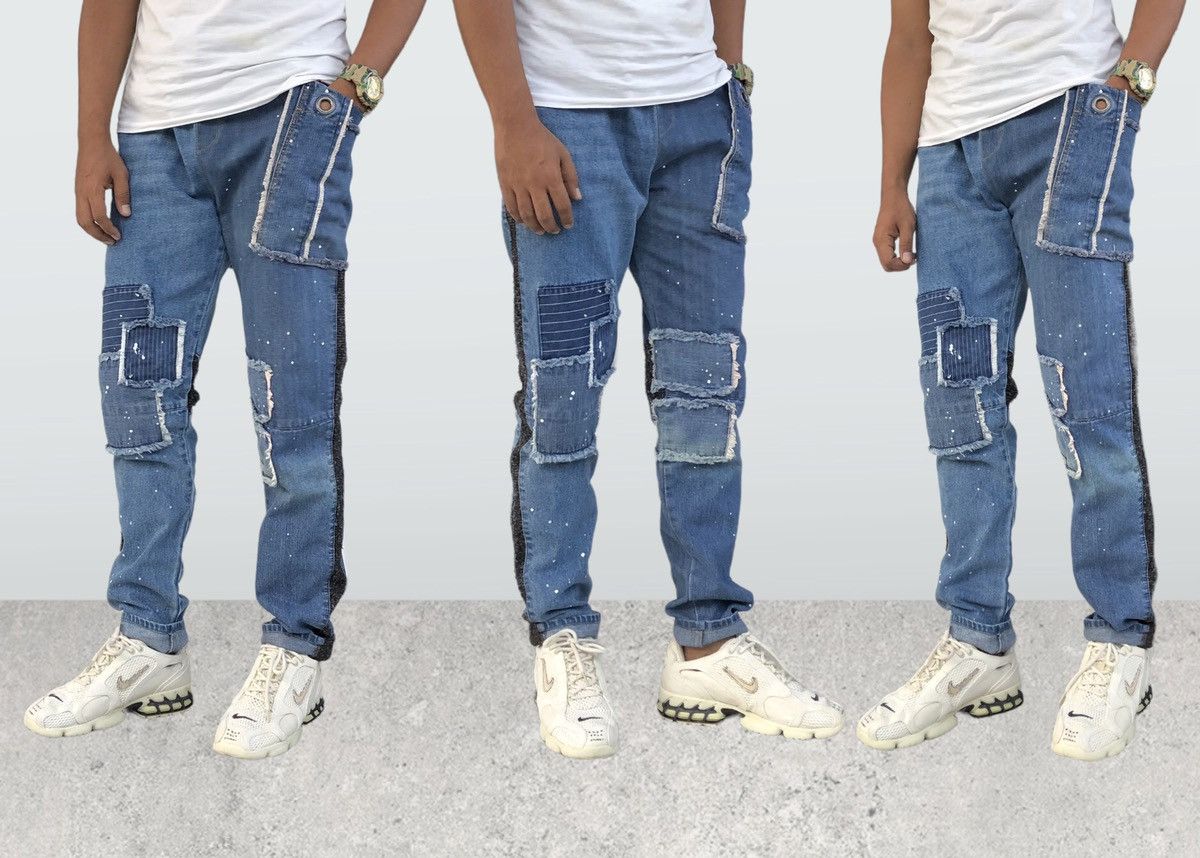 Japanese Brand Japanese Kohaku Drawstring Big Pocket Sided Patches Jeans Size US 34 / EU 50 - 1 Thumbnail