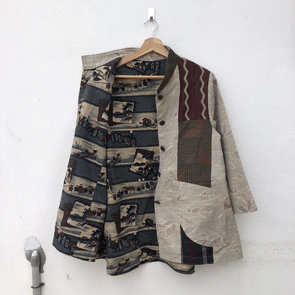 Japanese Brand VINTAGE JAPANESE TRADITIONAL RARE PRINTED BUTTON JACKET Size US M / EU 48-50 / 2 - 9 Thumbnail