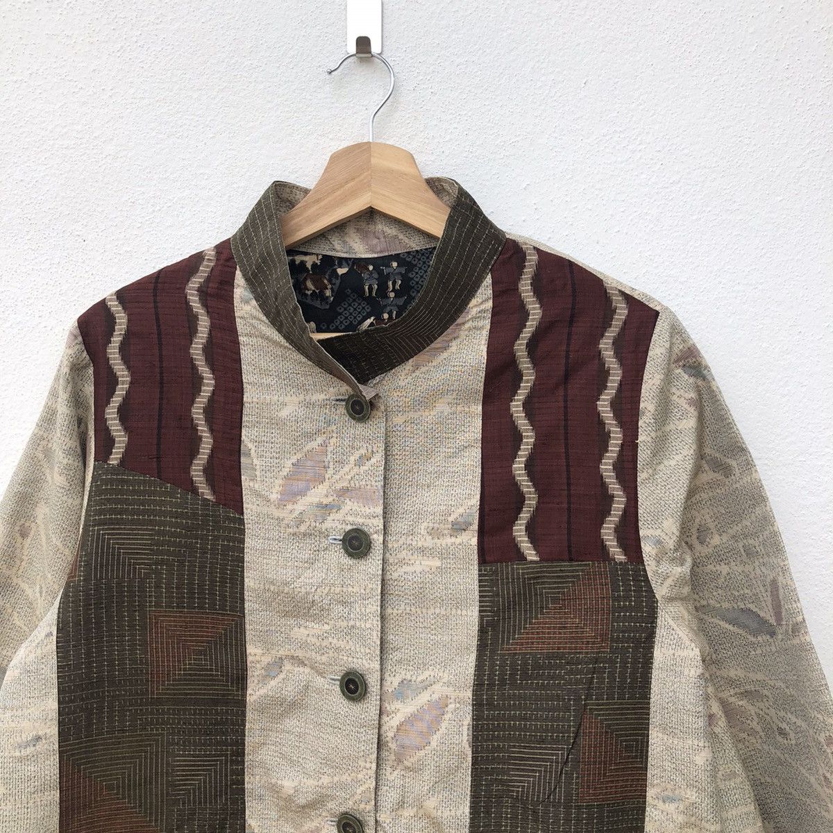 Japanese Brand VINTAGE JAPANESE TRADITIONAL RARE PRINTED BUTTON JACKET Size US M / EU 48-50 / 2 - 4 Thumbnail