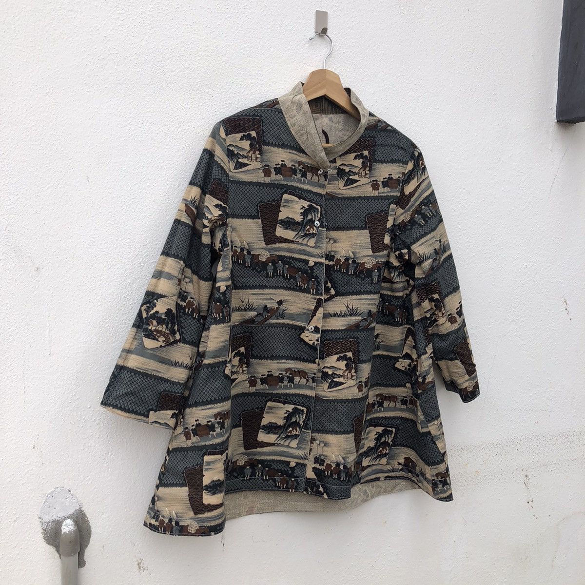 Japanese Brand VINTAGE JAPANESE TRADITIONAL RARE PRINTED BUTTON JACKET Size US M / EU 48-50 / 2 - 11 Thumbnail
