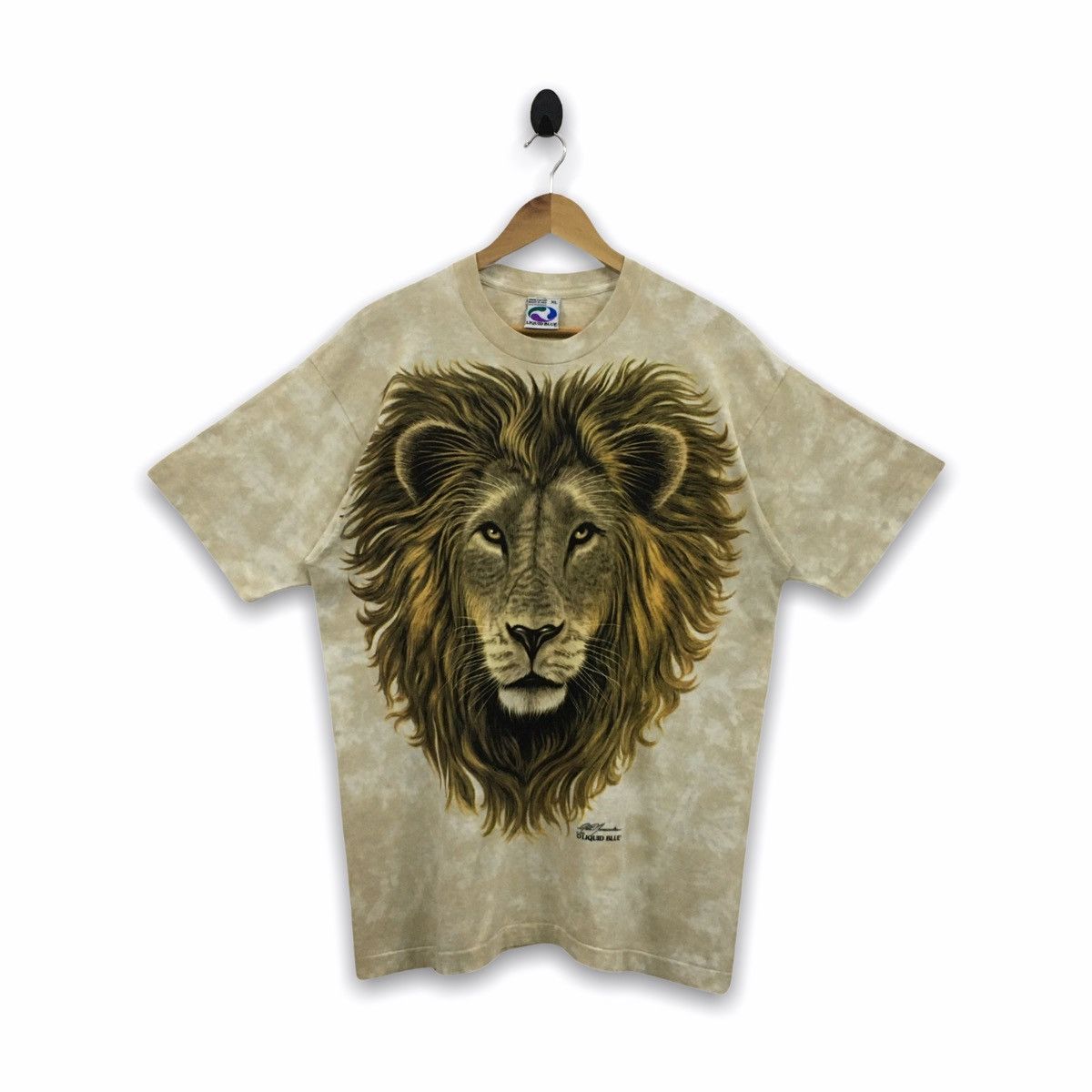 Habitat × Liquid Blue × Vintage Rare Vintage 1994 Lion Liquid Blue Fullprint Tshirt Size US XL / EU 56 / 4 - 1 Thumbnail