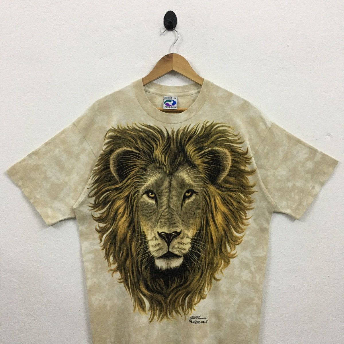 Habitat × Liquid Blue × Vintage Rare Vintage 1994 Lion Liquid Blue Fullprint Tshirt Size US XL / EU 56 / 4 - 10 Thumbnail