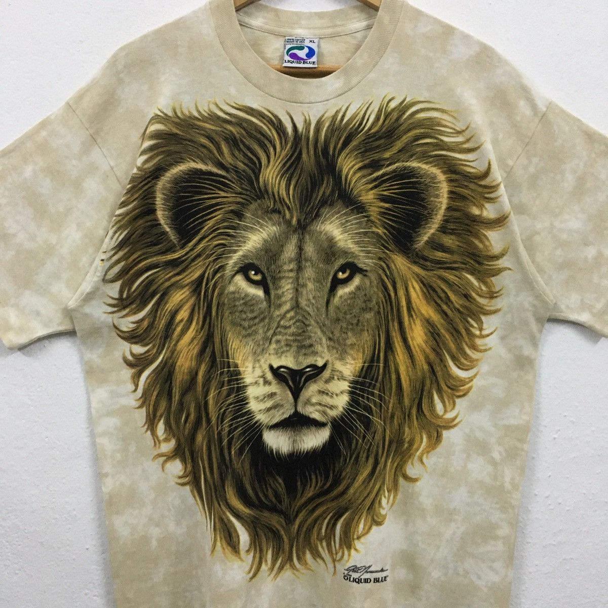 Habitat × Liquid Blue × Vintage Rare Vintage 1994 Lion Liquid Blue Fullprint Tshirt Size US XL / EU 56 / 4 - 11 Thumbnail