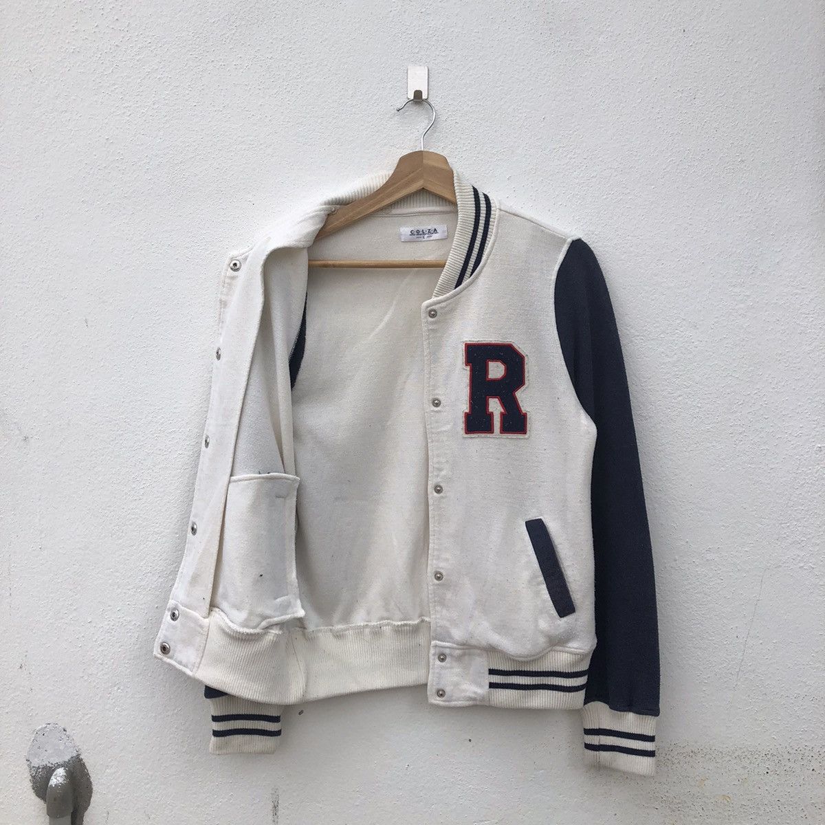 Japanese Brand COLZA VINTAGE VARSITY JACKET BIG LOGO Size US L / EU 52-54 / 3 - 5 Thumbnail