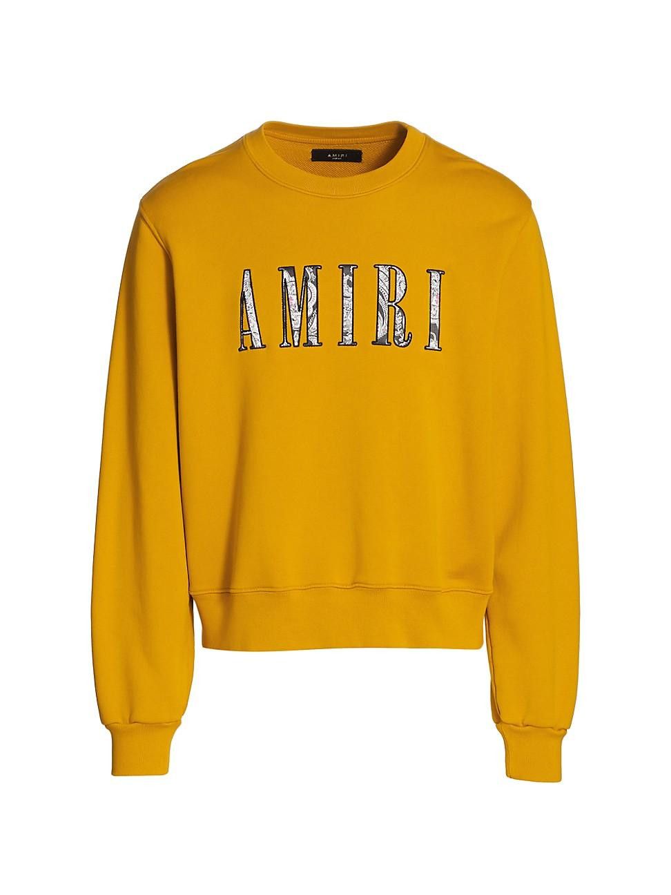 Image of Amiri Paisley Logo Yellow Sweatshirt, Men's (Size 2XL)