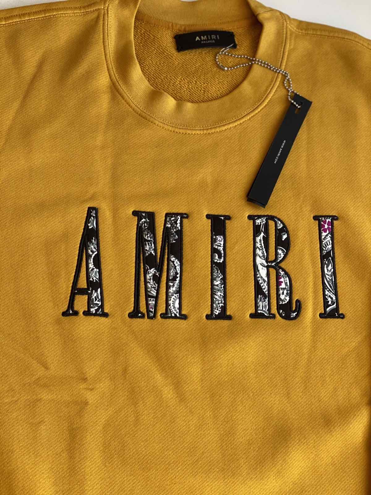 Amiri Paisley Logo Yellow Sweatshirt Size US XXL / EU 58 / 5 - 3 Thumbnail