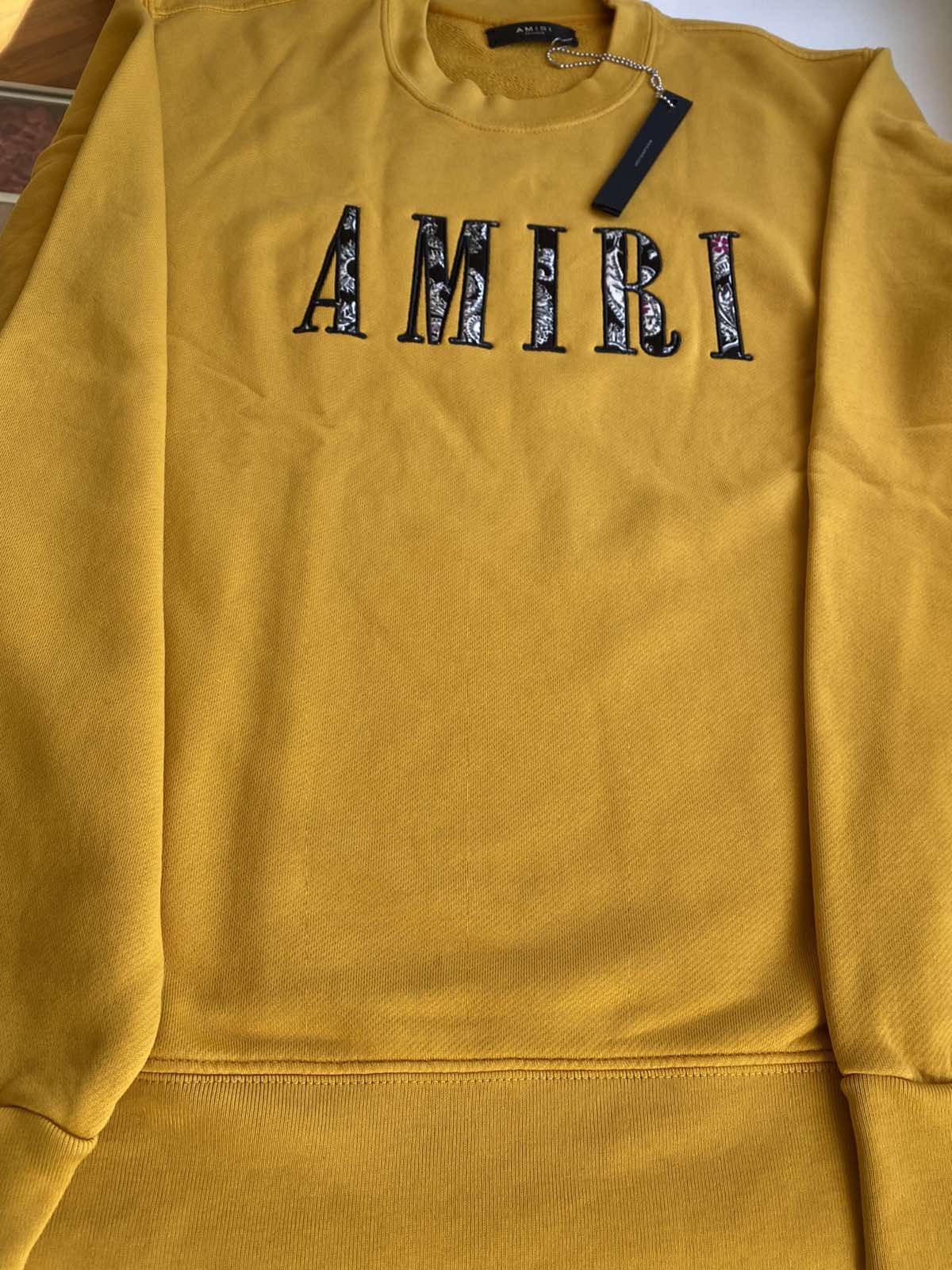 Amiri Paisley Logo Yellow Sweatshirt Size US XXL / EU 58 / 5 - 2 Thumbnail
