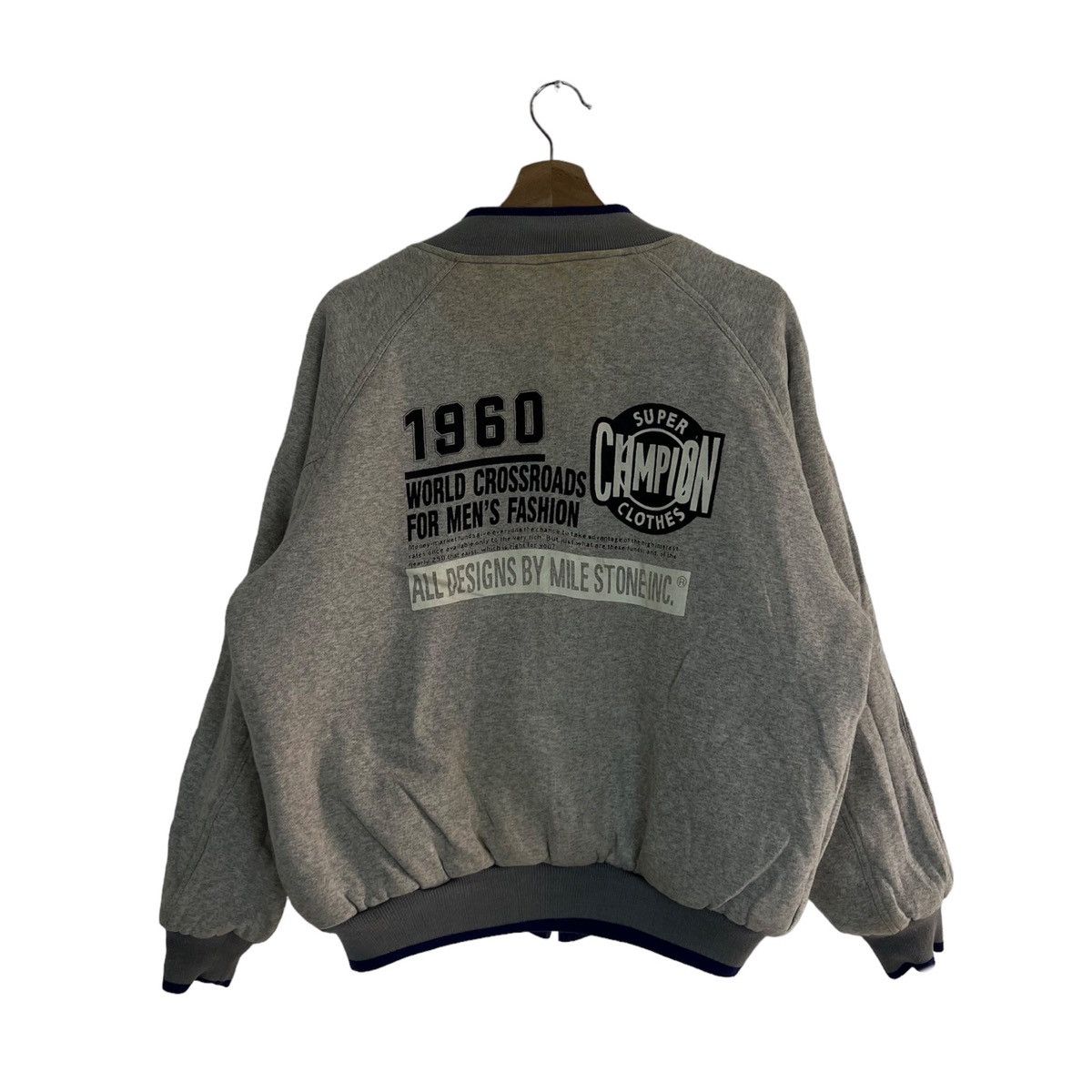 Japanese Brand VINTAGE MILE STONE BOMBER JACKET REVERSIBLE BIG LOGO Size US L / EU 52-54 / 3 - 2 Thumbnail