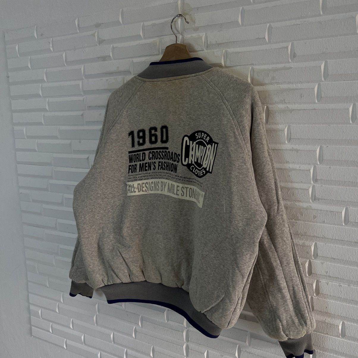 Japanese Brand VINTAGE MILE STONE BOMBER JACKET REVERSIBLE BIG LOGO Size US L / EU 52-54 / 3 - 11 Thumbnail