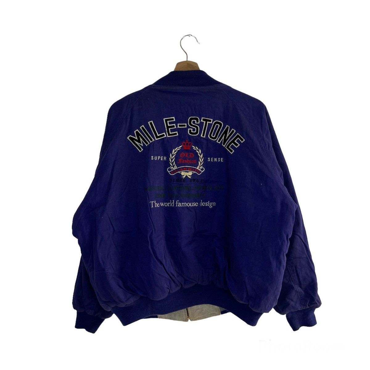 Japanese Brand VINTAGE MILE STONE BOMBER JACKET REVERSIBLE BIG LOGO Size US L / EU 52-54 / 3 - 1 Thumbnail