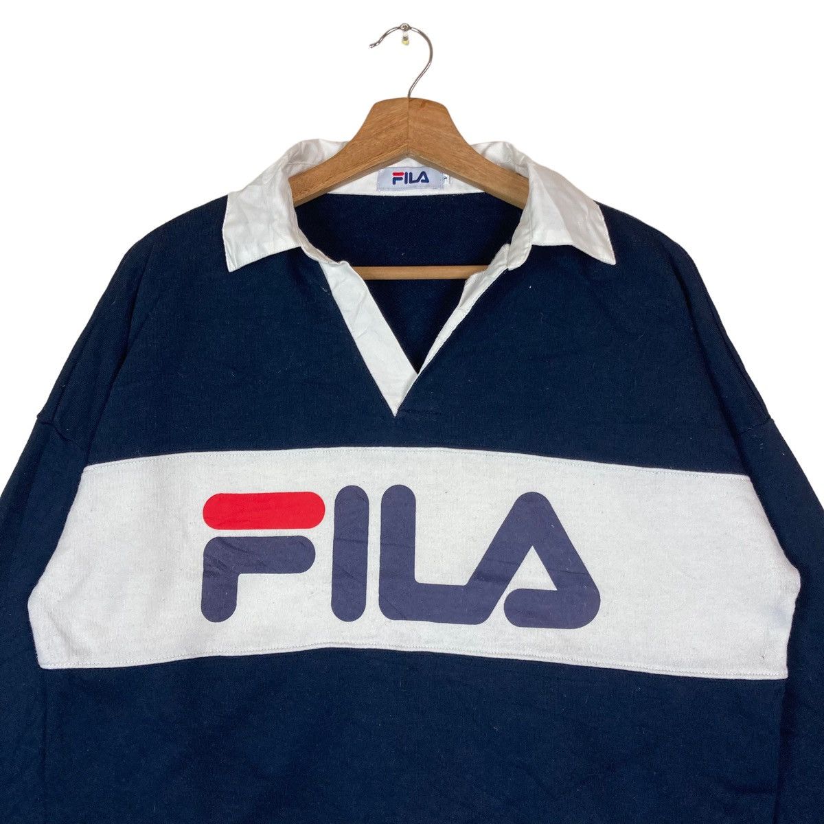 Fila Vintage Fila Two Tone Spell Out Crop Top Womenswear Pullover Size L / US 10 / IT 46 - 2 Thumbnail
