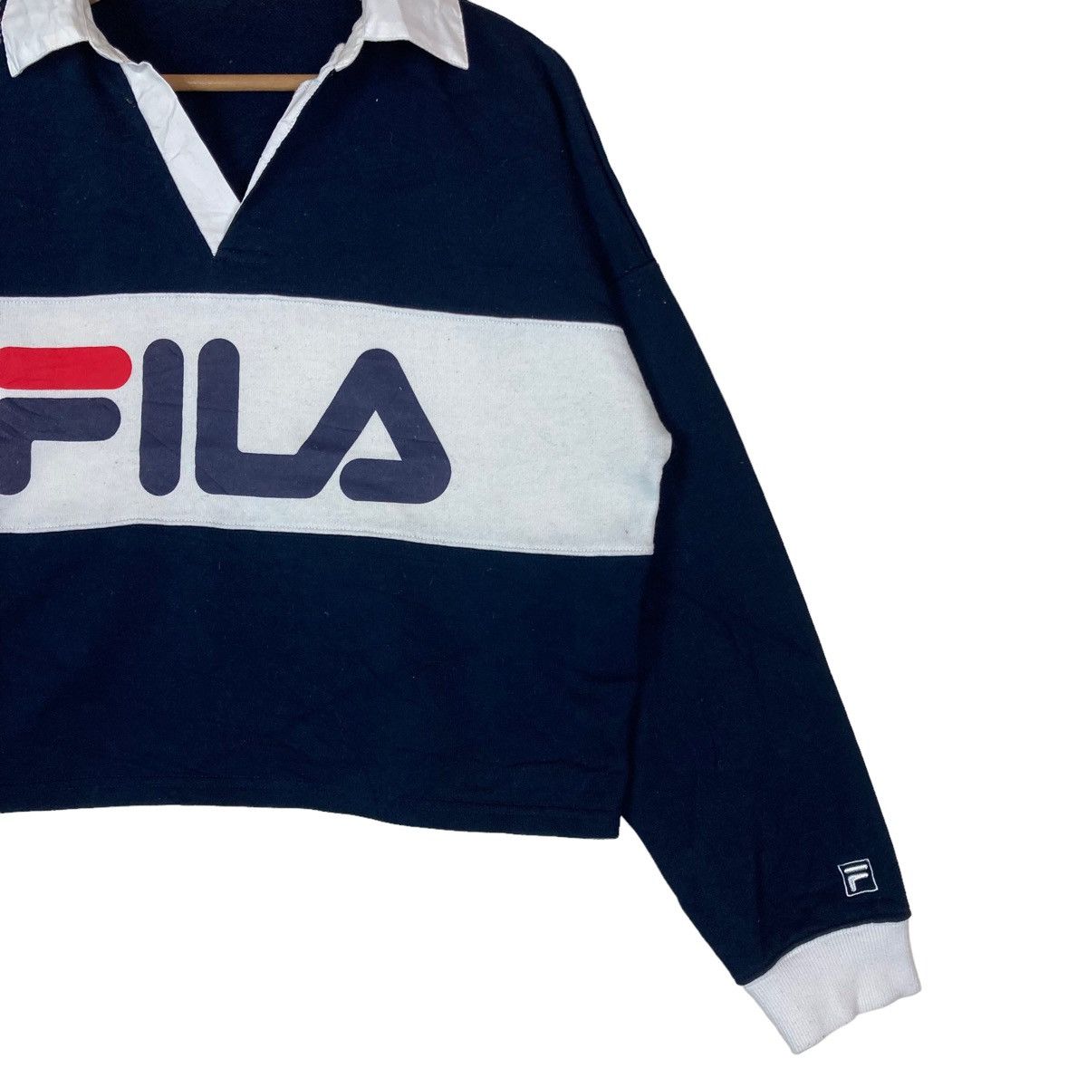 Fila Vintage Fila Two Tone Spell Out Crop Top Womenswear Pullover Size L / US 10 / IT 46 - 4 Thumbnail