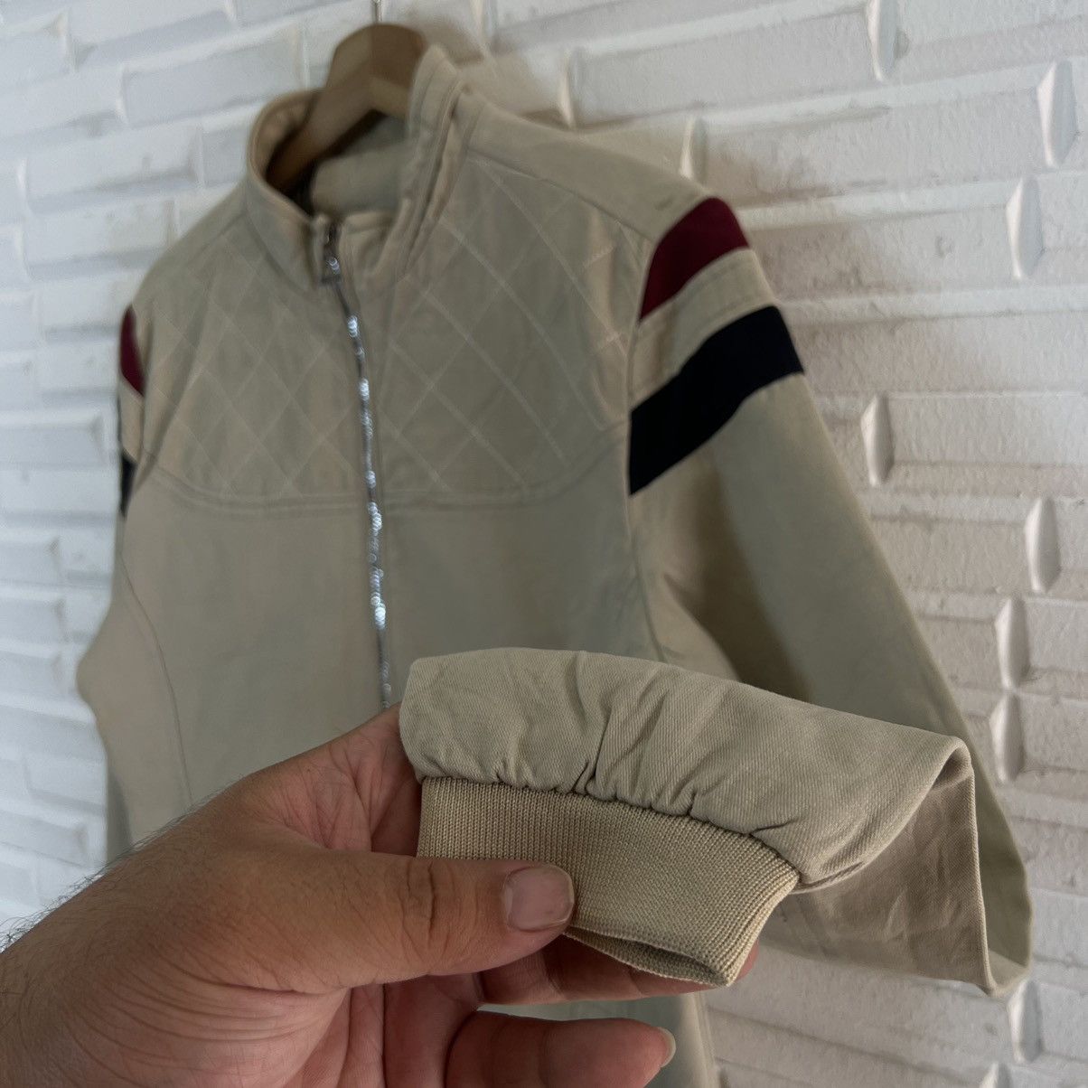 Japanese Brand RARE QUILTED ZIPPER JACKET JAPAN FABRIC RIDER WEAR Size US M / EU 48-50 / 2 - 5 Thumbnail