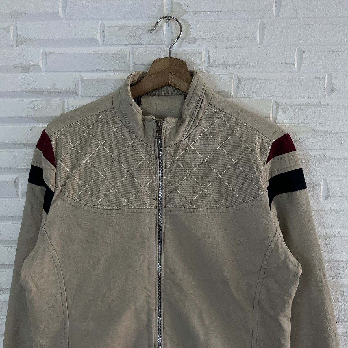 Japanese Brand RARE QUILTED ZIPPER JACKET JAPAN FABRIC RIDER WEAR Size US M / EU 48-50 / 2 - 3 Thumbnail