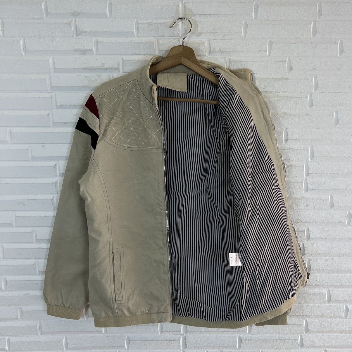 Japanese Brand RARE QUILTED ZIPPER JACKET JAPAN FABRIC RIDER WEAR Size US M / EU 48-50 / 2 - 8 Thumbnail
