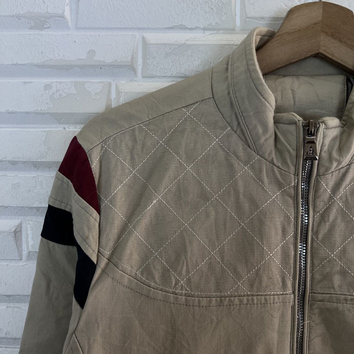 Japanese Brand RARE QUILTED ZIPPER JACKET JAPAN FABRIC RIDER WEAR Size US M / EU 48-50 / 2 - 4 Thumbnail