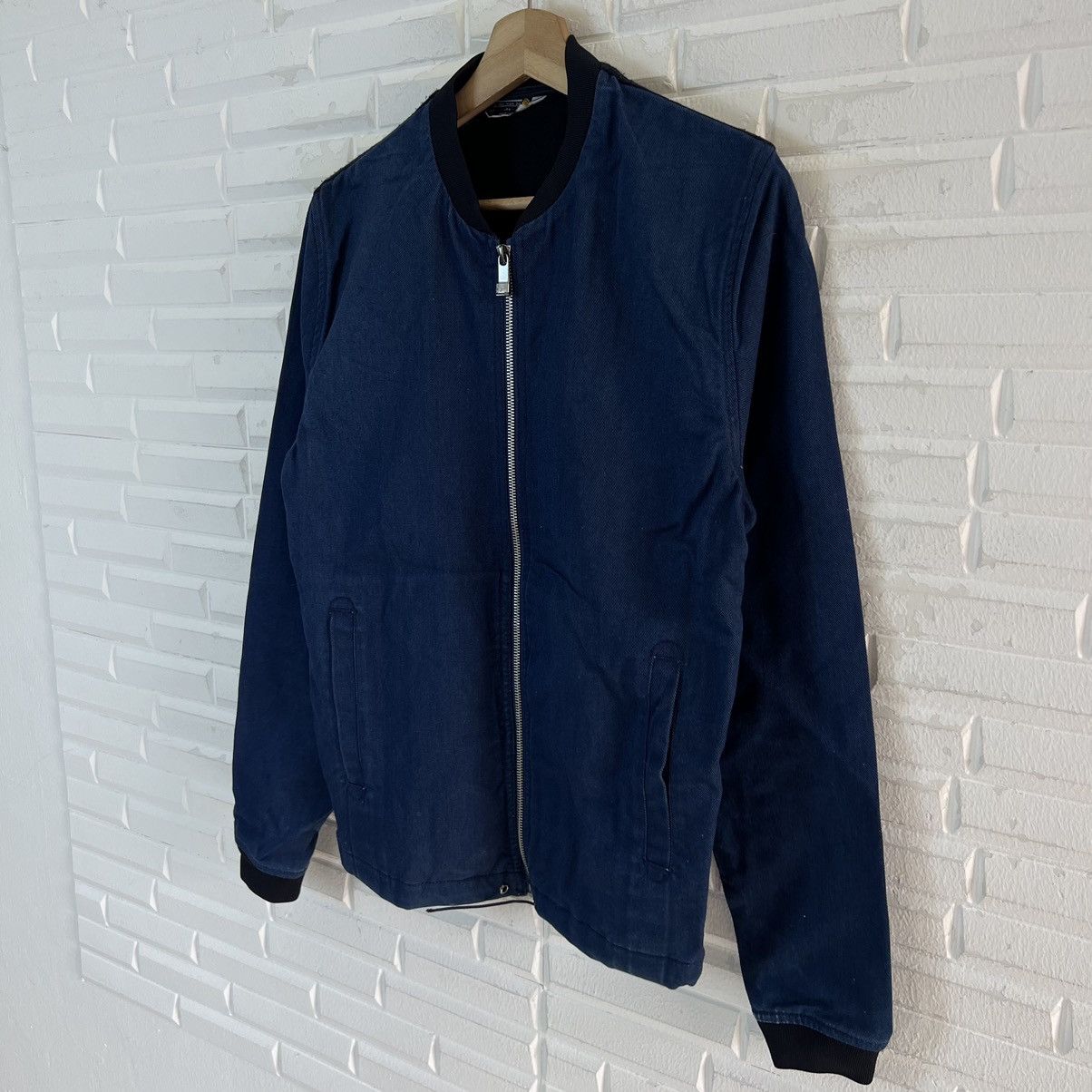 Japanese Brand VINTAGE ZARA MAN DENIM BOMBER JACKET INSPIRED BY ISSEYMIYAKE Size US M / EU 48-50 / 2 - 2 Thumbnail