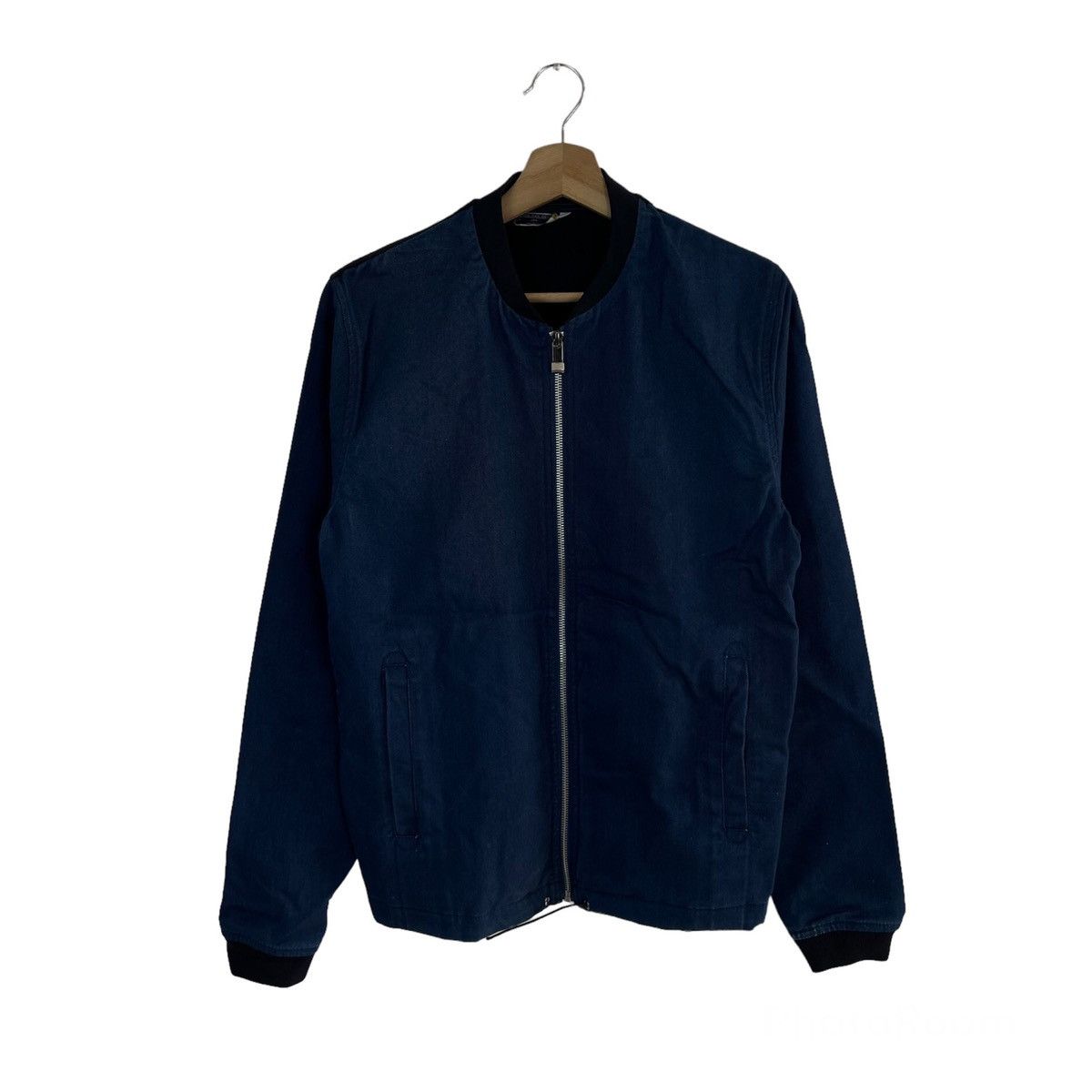 VINTAGE ZARA MAN DENIM BOMBER JACKET INSPIRED BY ISSEYMIYAKE