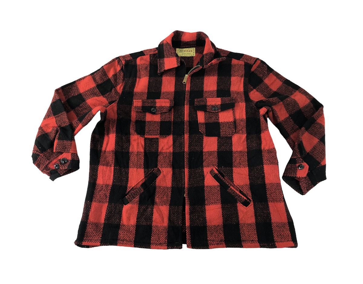 Flannel × Vintage 70s Melton’s Padded Flannel Zipper Plaid Checked Outer Wear Size US XL / EU 56 / 4 - 1 Thumbnail