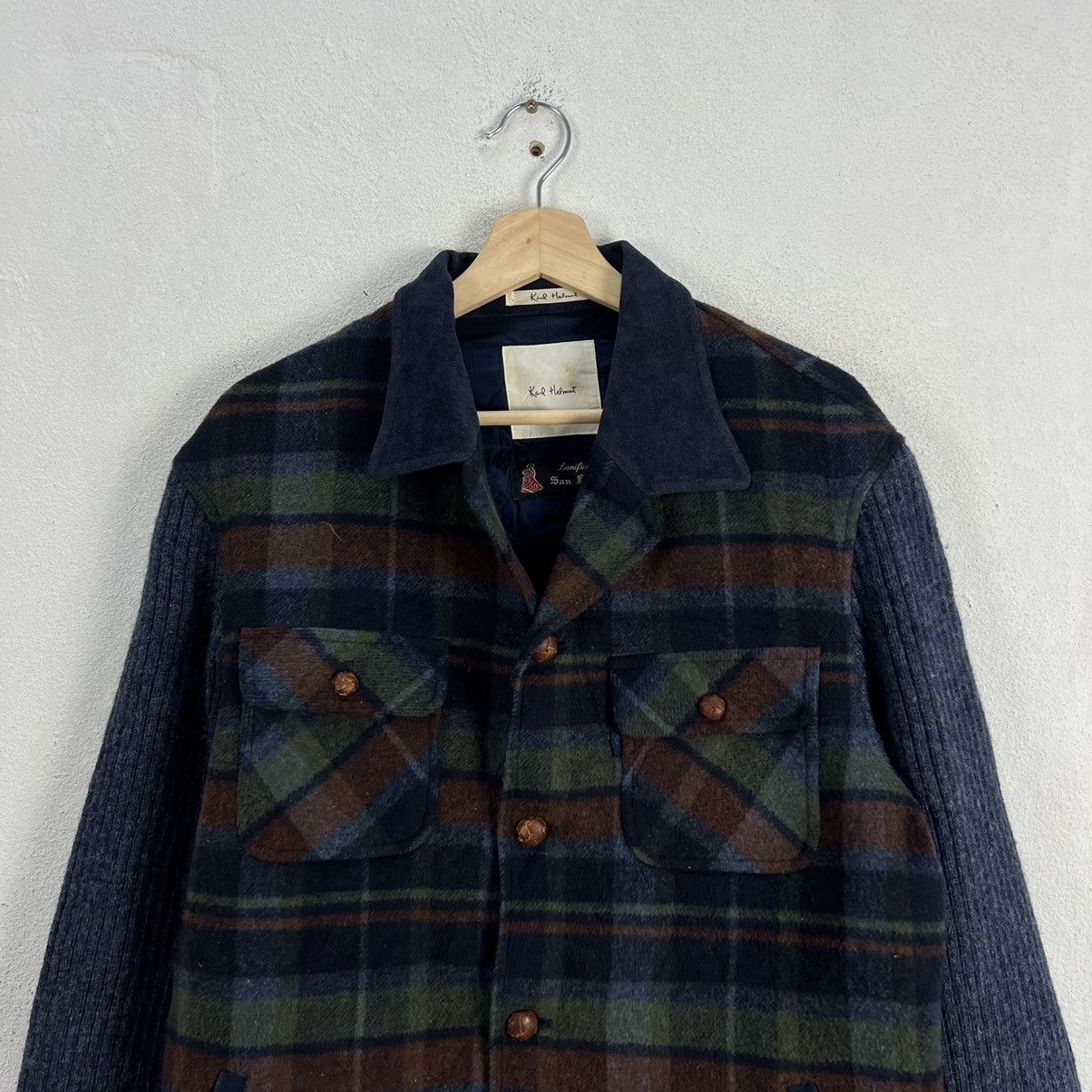Japanese Brand RARE VINTAGE KARL HELMUT WOOL JACKET FABRIC FROM ITALY Size US M / EU 48-50 / 2 - 3 Thumbnail