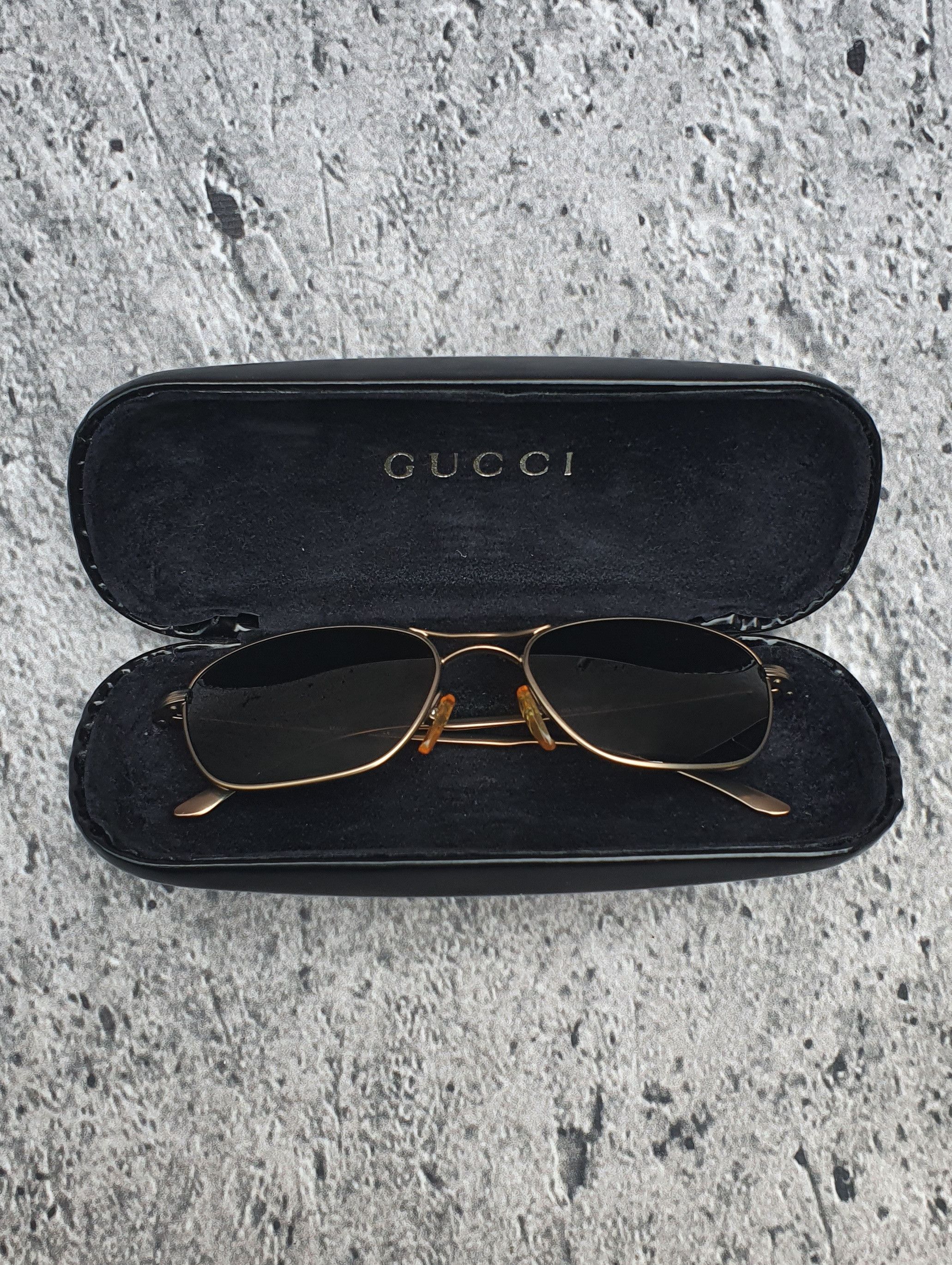 Pre-owned Gucci X Vintage Gucci Gg 1618/s Metal Frame Sunglasses