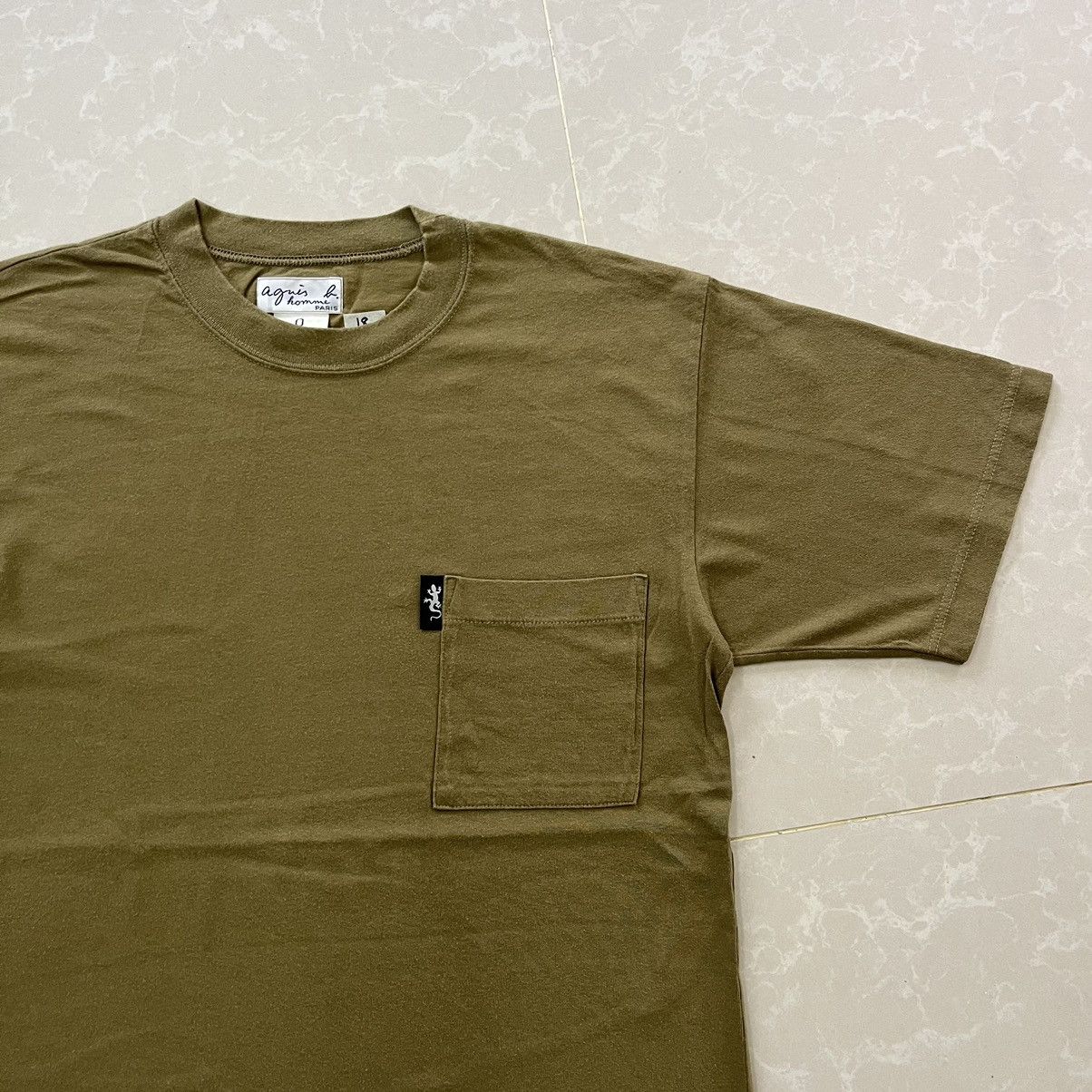 Japanese Brand × Vintage × agnes b. Vintage 90s Agnes B Single Pocket Plain Tee P Size US S / EU 44-46 / 1 - 3 Thumbnail
